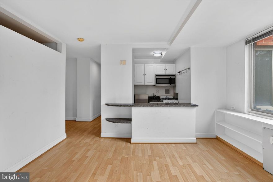 Welcome to Unit #213 at 1111 Arlington Blvd — a light-filled, move-in ready residence in the sought after River Place West community.  Perfect for a first-time homebuyer looking for easy, maintenance-free living, a pied-a-terre for frequent work trips to the area, or a savvy investment in a renter-friendly building.  This one bed, one bath condo offers spaces that feel much bigger than its 437 square feet. The bedroom is spacious but cozy, and the huge windows and kitchen open to the living area make the space feel airy and bright. The lobby level entry means no waiting for elevators! River Park West gives you full-service living, including 24-hour concierge/security, fitness center, swimming pool, convenience store, and on-site management. Monthly co-op fee covers utilities, taxes, building amenities, and maintenance, making ownership simple and predictable.  Located just two blocks from the Rosslyn Metro and just minutes to Washington, DC, the Pentagon, Metro, shopping, dining, and major commuter routes, this is city living with unbeatable accessibility. Low maintenance. Prime location. Easy living.  Schedule your showing now!  More pictures coming soon.