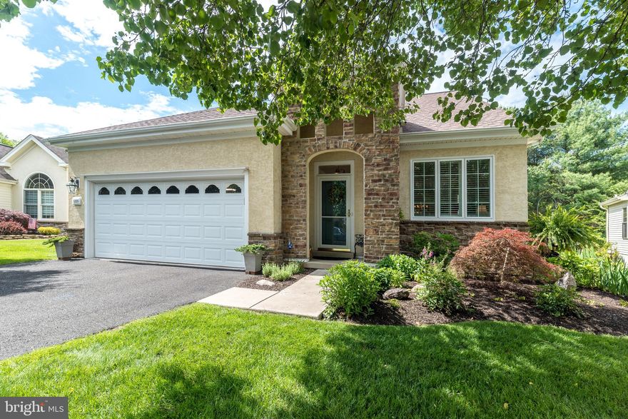 Welcome to Heritage Creek, one of Bucks County's premier 55+ communities! This meticulously maintained, move in ready home offers the perfect blend of comfort and style. Step into the inviting, open concept floor plan that includes a living room adjoining a dining room, as well as a kitchen &  family room, with access to the deck, and open to an upstairs loft. The bright kitchen includes newer stainless appliances and plenty of space for living and entertaining, with an adjoining eating area and counter bar. The main floor also features a primary bedroom with a walk in closet, and full bathroom  with a double vanity. Down the hall is a second bedroom, currently functioning as an office, and a second full bathroom.  A large laundry room that opens to a two car garage completes the main living area, and gleaming  four inch hardwood floors flow seamlessly throughout the open sunlit living spaces. 

Up the stairs, and overlooking the living areas below, is a versatile bonus space,  providing the perfect private retreat that includes a bedroom, large home office, den, or hobby area, and a third full bathroom. A partially finished basement expands your living space beautifully, featuring a light and cozy space to watch tv, as well as a bar area for entertaining!  In addition, the basement offers a generously sized separate workshop and abundant storage space. Views from the windows and deck, which has a retractable awning,  feature fabulous professionally designed and landscaped garden beds, bursting with color and vibrant perennials.
The home has Hunter Douglas shutters and blinds throughout, a roof put on in 2020 and a water heater installed in 2024.  Combining active adult convenience, and low maintenance living, with a well appointed interior  and peaceful outdoor escapes, this home is a must-see.  Conveniently located near great shopping and restaurants, as well as easy access to highways, this community offers a clubhouse with fitness center,  common space, indoor and outdoor pools, tennis courts and a plethora of activities.  Come take a look for yourself at one of our open houses this weekend:  Friday, May 29th  from 11-3; Saturday, May 30th from 11-3; Sunday, May 31st from 11:30-2:30.  Showings begin at 11 am on Friday & professional pictures will be available tomorrow.