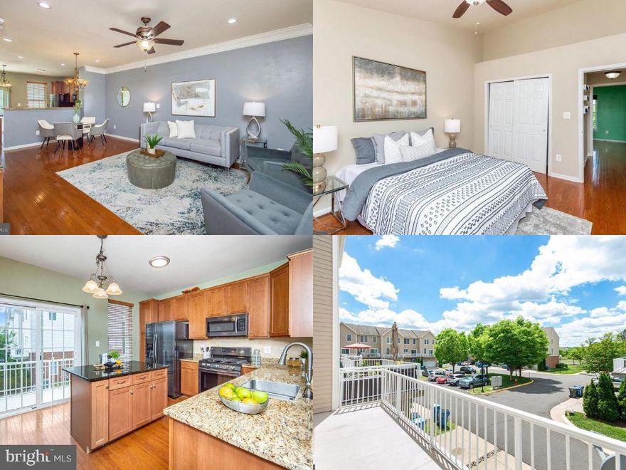 OH Sun 5/19 12-4pm!!! Welcome to this THREE LEVEL  home, nestled in the beautiful community of Amberlea at South Riding.  A private bedroom with a full bathroom conveniently located on the lower level along with garage access. The main level welcomes you with a spacious living and dining combo, flooded with natural light.   Adjacent to the living area lies a large, modern kitchen which is equipped with NEWER APPLIANCES and an abundance of countertop space.  The breakfast bar and kitchen island offer a casual spot for morning coffee or quick bites.  Step outside onto the Trex deck (soon to be replaced with a brand NEW DECK), which is a perfect extension of the indoor living space. This outdoor space provides a tranquil setting to enjoy the fresh air.  NEWER WASHER DRYER also on main level. Upstairs, you'll find TWO SPACIOUS PRIMARY BEDROOMS, each offering ample space, WALK IN  CLOSETS, and an en-suite bathroom featuring beautiful updates. Outside, the property boasts a large OPEN GREEN SPACE, perfect for outdoor activities and gatherings. Whether it’s recreation or relaxation, this expansive area offers opportunities for both. WATER INCLUDED in condo fees!  South Riding offers access to 5 pools, numerous tot lots, courts, and community events throughout the year.  Convenience is key with plenty of parking right outside the front door, ensuring easy access for residents and guests alike. With a shopping center located across the street, you'll have access to a grocery store and numerous dining options just minutes away, making errands and dining out a breeze.  Dulles Rec and Community Center located less than 1 min from home.  Enjoy ALL this community has to offer!  Make this home yours and feel like you are living in the city, while enjoying the peacefulness of the suburbs.