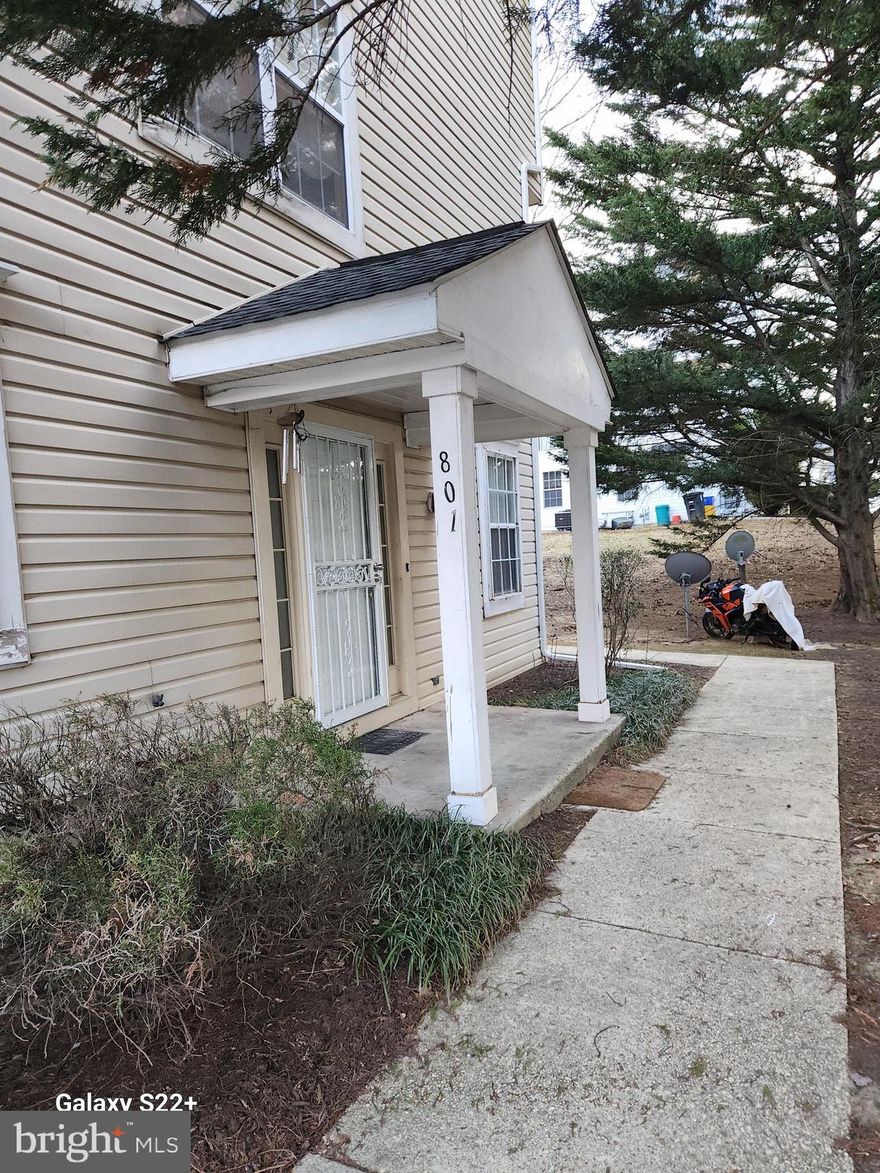 BACK ON THE MARKET - Due to condo resale rules a condo associations 60 day delinquency rate must be below 15%.  This association has a 15.34% delinquency rate which is just over the guidelines (1-2 unit owners). Buyer must have CASH or 20% down. This is a 3 bedroom 2 full bath 1st floor condo, with no steps. Unit has had many upgrades over the past 6mos - 2 yrs, to include, new HVAC system, both bathrooms, kitchen cabinets, garbage disposal, dishwasher, most lights, thermostat, kitchen/foyer flooring, carpet, front security door, fresh paint, two assigned parking spaces and more. Home warranty offered. Quick access to 495 beltway and Washington DC.