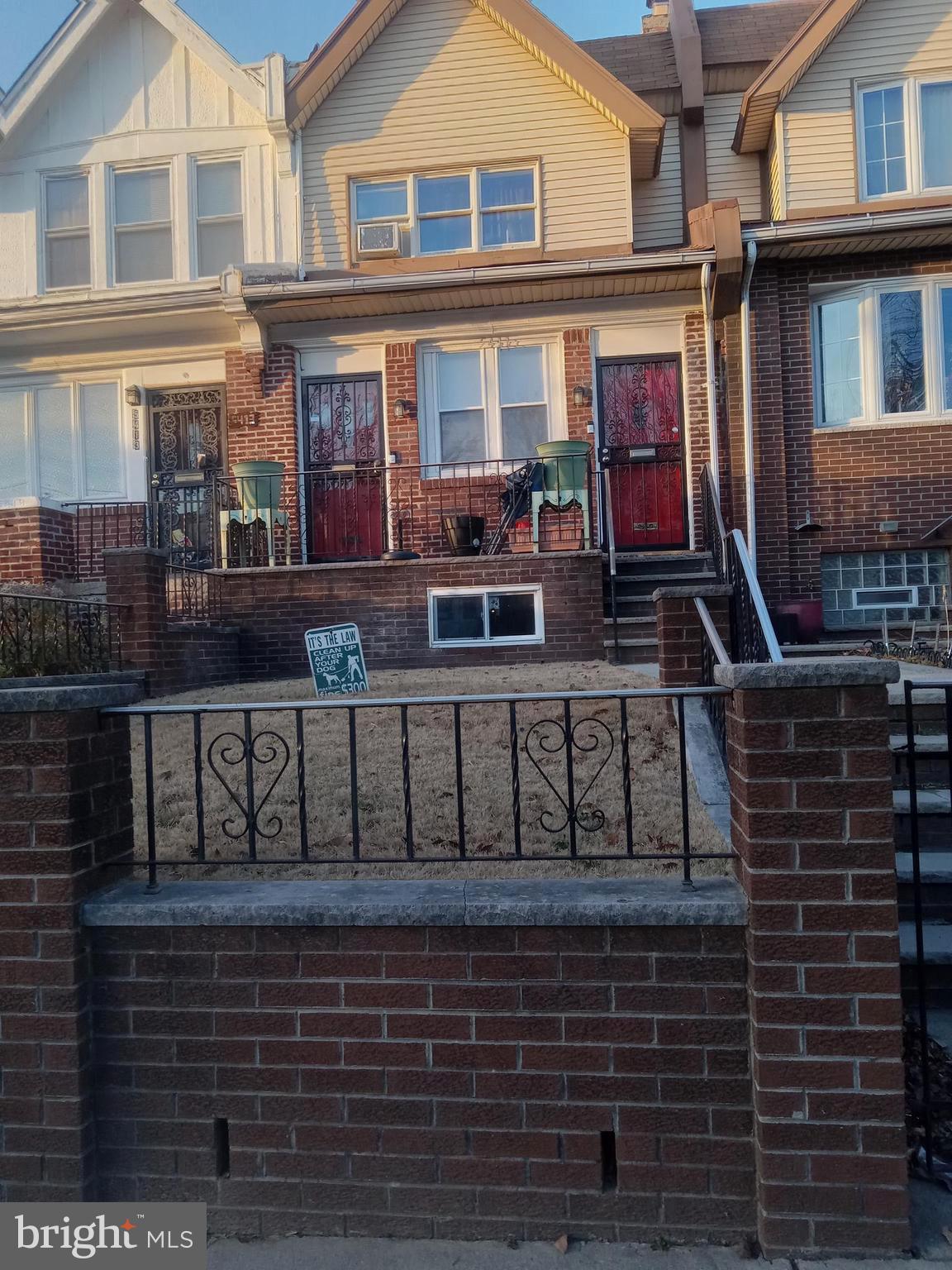 Great 2 +1 Duplex with FULLY finished basement, in Wynnefield section of Philadelphia. Minutes from St. Joseph's University, West Park Shopping center, Mann Music Center, City Line Ave shopping & Eateries as well as quick access to expressway. Excellent choice for first time buyer or seasoned investor.
Fenced in front yard w/ modern railing & open front porch. Separate entrances for each unit.
From open front porch, enter into first floor with living room, kitchen, 3psc bath and two bedrooms. Bathroom can be accessed from first bedroom. Rear bedroom has sliding glass doors to rear deck, unit has
laminated wood floors. Second floor (has separate entrance) has a carpeted entry way and stairs to second floor. 2nd fl. Unit has good sized living room and bedroom with hardwood floors, 3psc C/T bath and eat in kitchen. Basement is fully finished two-bedroom unit with separate entrance and its own kitchen and bath. Utilize as a guest suite or mother-in-law suite or replace the basement steps and enlarge space for 1st fl. as finished basement. Basement has limited access. Leases are currently month to month.