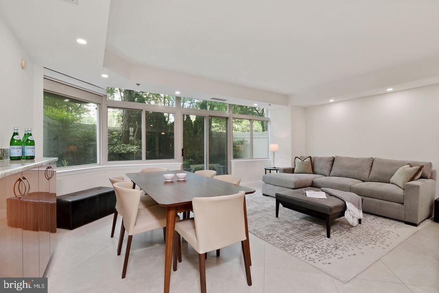 Beautifully and totally renovated large (1000 SF) one bedroom with additional 429 SF of private gated terrace! One car assigned garage parking included. This perfect in-town pied-a terre is a rare offering! State of the art appliances, lighting and furnishings. Stunning onyx bath with shower and soaking tub. Huge open kitchen with additional seating area. Built-ins throughout including custom wardrobe area too. Washer/Dryer in unit. Plus all of the amenities Somerset House is known for including 24 hour doorman, front desk, gated guardhouse, onsite building management and engineers, three level clubhouse and fitness center with indoor and outdoor pools, entertaining areas including board room and private tennis courts too. Easy access to the best of shopping, restaurants and medical office buildings in sought after Chevy Chase, Maryland. Four blocks to the Friendship Heights Metro. Thirty five minutes to National or Dulles airports. Twenty minutes to downtown DC.