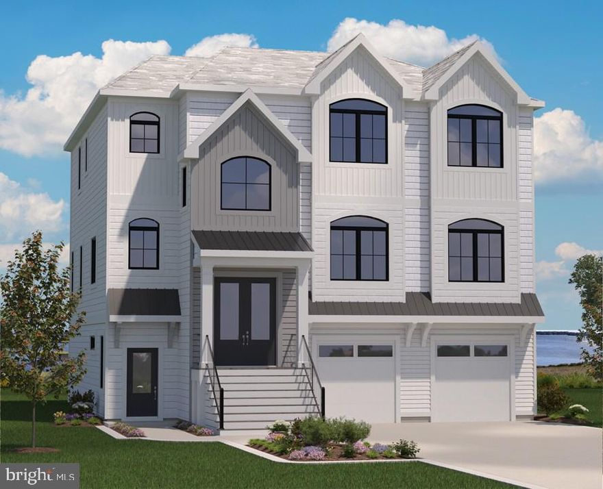 This Coastal Home is the Bayberry floor plan and is situated in the luxury community of Channel Pointe which has 70 single family homes just one mile from the Fenwick Island Beach. The Bayberry floor plan  is a three-story home to maximize the water views in this stunning location. The first floor  has a finished recreation room with a beverage bar, media room, study, bedroom and full bath plus a covered patio and screened porch for your outside living and a two car garage. The open kitchen, dining and great room with a fireplace is on the second-floor as well as a second owners suite and a flex room. There is a covered deck and a screened porch off the great rom. The third-floor of this Bayberry floor plan gas the owners suite plus three additional bedrooms and baths plus the laundry room for convenience. Enjoy the quiet outside living from the deck and screened porch on this level. There is an elevator to all three levels.