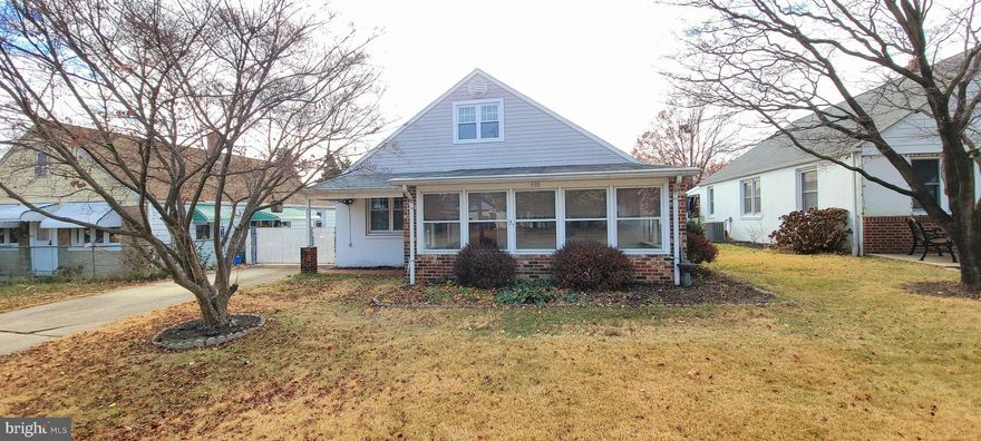 Welcome to this 4 B/R, 1.5 bath Fox Chase Cape Cod w/ huge workshop! Large enclosed Sun room  greets you to Foyer Entrance w/ spacious Livingroom room w/ huge closet, ceramic tile full bath, hallway linen closet, large primary bedroom w/ closet, additional bedroom. Eat-in-kitchen has plenty of wood cabinets, ceramic tile backsplash, 5 burner self cleaning oven, dishwasher and Garbage disposal. Utility room w/ washer and dryer has exit to side yard and access to 2nd floor, w/ 2 nice size bedrooms and ample hallway closets and storage area.  Rear yard is fenced w/ storage shed and and access to huge work shop that is connected to home and has potential to be converted to extra Living space.    Additional features include Driveway for off street parking, radiant baseboard heating and separate central Air Conditioning (the best of both worlds),  Available for quick settlement, Open Sunday 1-3!