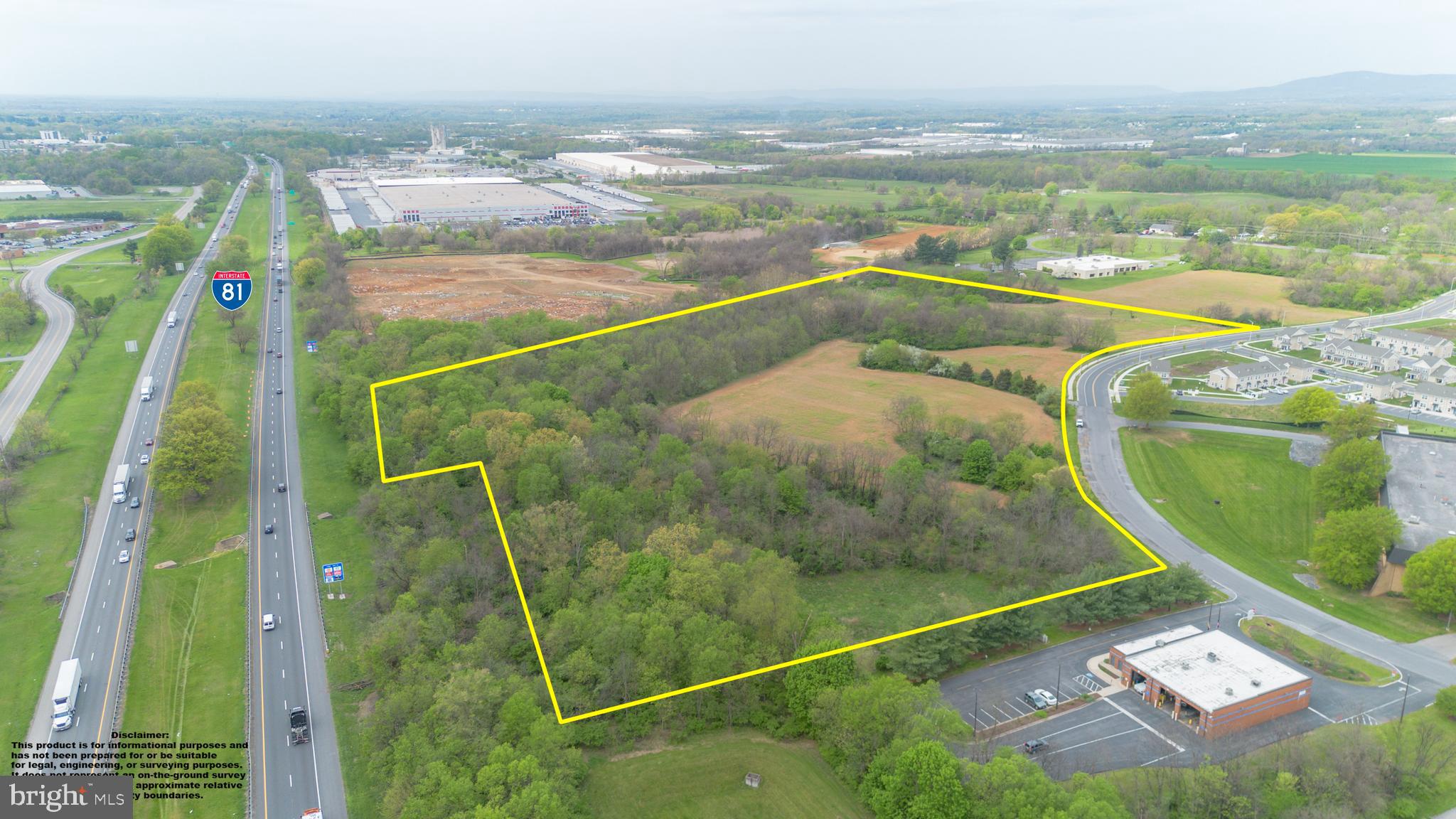 ± 22 acres of prime commercial real estate, a stone’s throw from I-81! Zoned POM with a new text overlay to allow for wider usage. ±6 acres bordering Insurance Way are developable, with the remaining buffer of ±16 acres comprised of forest easements and designated flood plain. All major utilities are available to the site. Potential for further subdivision. Property borders I81 for potential signage and visibility. Buyers to confirm property is still in the designated Enterprise Zone which includes potential economic development incentives and tax credits for qualifying businesses.