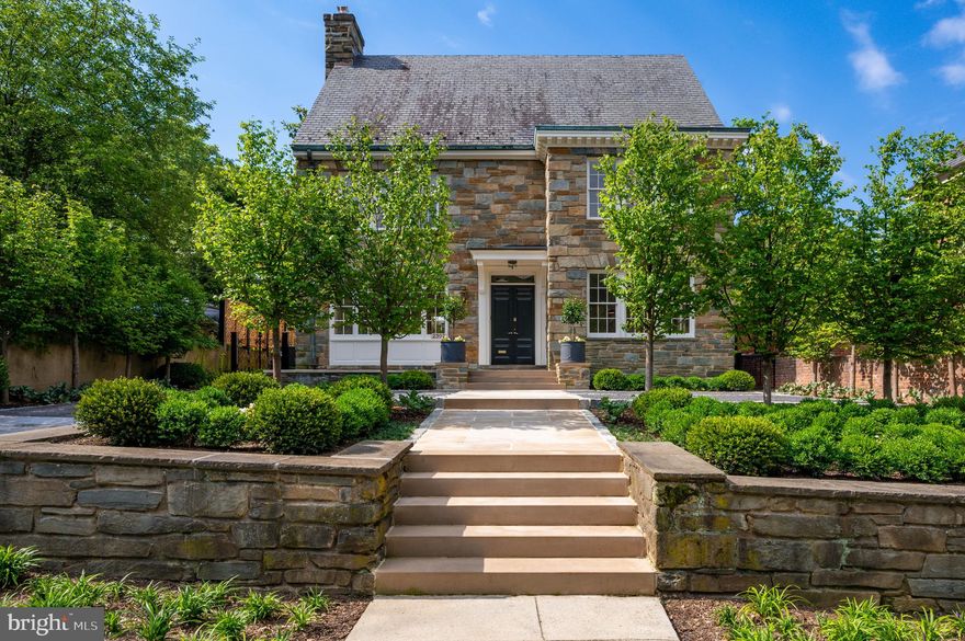 Located in the historical neighborhood of Kalorama; this detached stone 6BR/6.5BA home occupies a premium lot with landscape design by renowned landscape architect Ben Page. The residence has been completely renovated - architect Christian Zapatka - and original features have been artfully restored. The grand main level entry with marble vestibule, white oak floors, powder room, and coat closet serves all areas creating fantastic flow. The bright living room spans the entire length of the house and boasts intricate crown mouldings and original marble fireplace and Venetian mirror. The formal dining room connects to the kitchen through a butler's pantry with calacatta gold marble counters and tiled wall,  additional Bosch dishwasher, and 48" SubZero custom quilted paneled refrigerator/freezer. The eat-in gourmet kitchen features an 8-burner double oven Wolf gas range, Bosch dishwasher, and calacatta gold counters with bar seating for four. The second and third levels of the home feature 5 bedrooms and 5 baths and are accessed by a beautiful curved stair with original brass and metal railing. All bedrooms have en-suite Waterworks baths with Italian carrara marble and heated floors. The lower level contains a 6th bedroom with separate access and 6th full bath, family room, wet bar with a third Bosch dishwasher and SubZero wine/refrigerator/freezer, and large laundry room with island and XL Electrolux washer/dryer. The rear terrace and garden is accessed through 3 sets of french doors on the back of the home. The granite parking court and driveway allows for off-street parking for 4 cars. Vivint security system w/ outdoor HD night-vision cameras & interior motion sensors. Walk to DuPont, Georgetown, Adams Morgan.