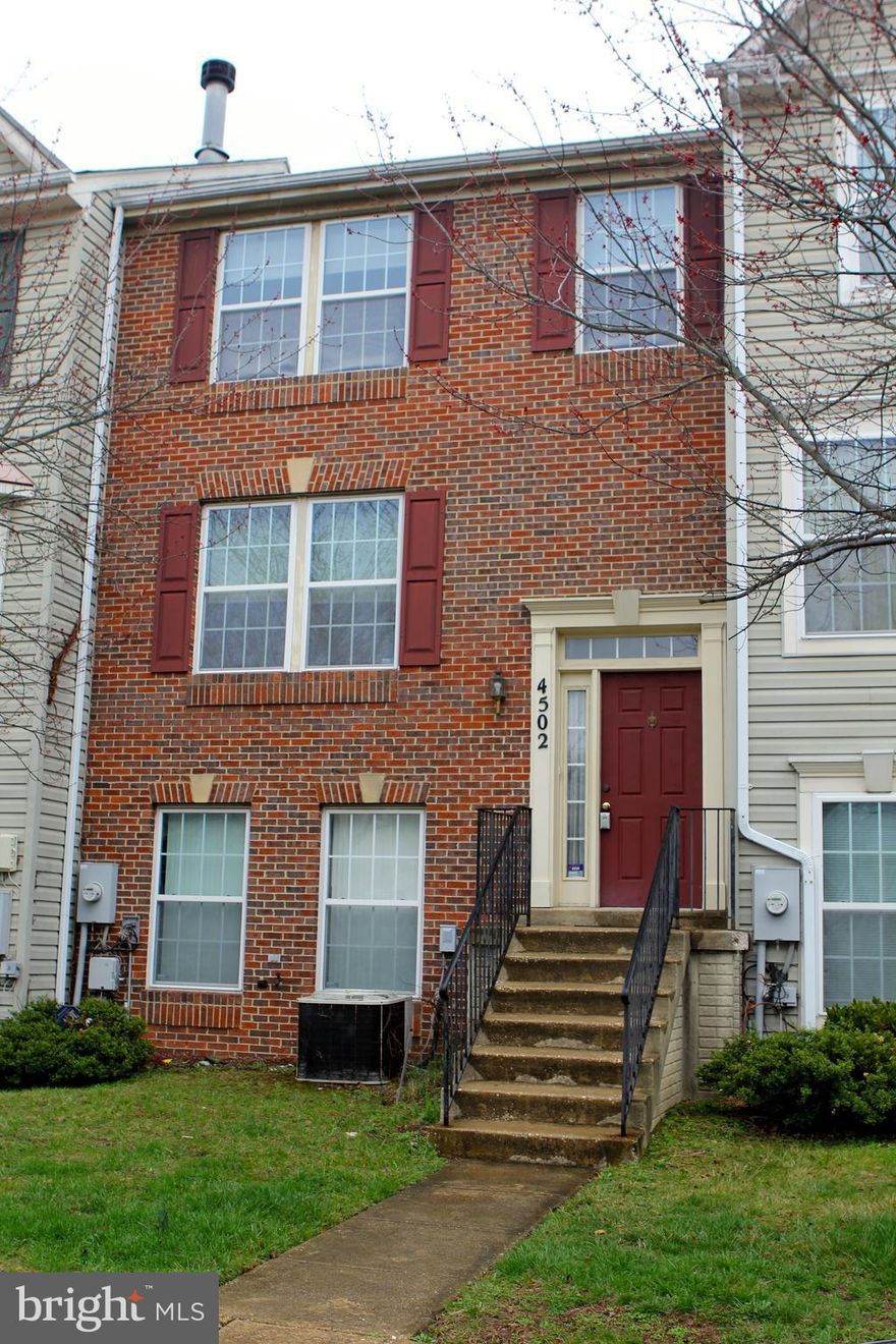 Nice Brick Front Home in Villages of Marlborough! This home features 3 sun-filled bedrooms, 2 1/2 bathrooms,  large living room, spacious 2 Car Garage and a deck that's perfect for grilling!  Huge master bedroom with walk-in closet and a full bathroom! Excellent location!  Proximity to Andrews AFB, 301 and 495!