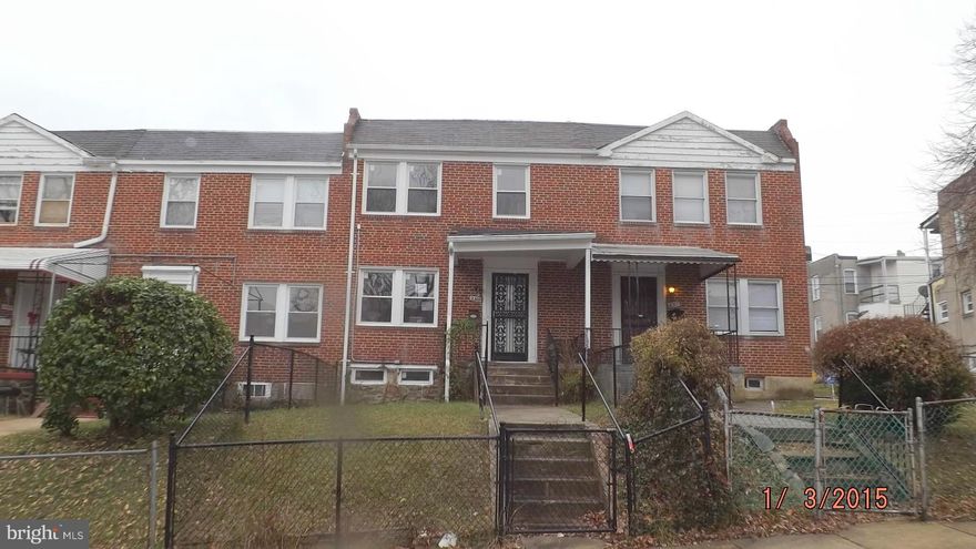 Wonderful chance to own this value priced home.  Enjoy nice room sizes, wood floors, and ample rear yard.  The front porch is perfect for warm weather outdoor living space.  Use the unfinished basement as added storage or finish for more living space.  A convenient location, just blocks from the park and a short drive to Downtown Baltimore!  A great value!