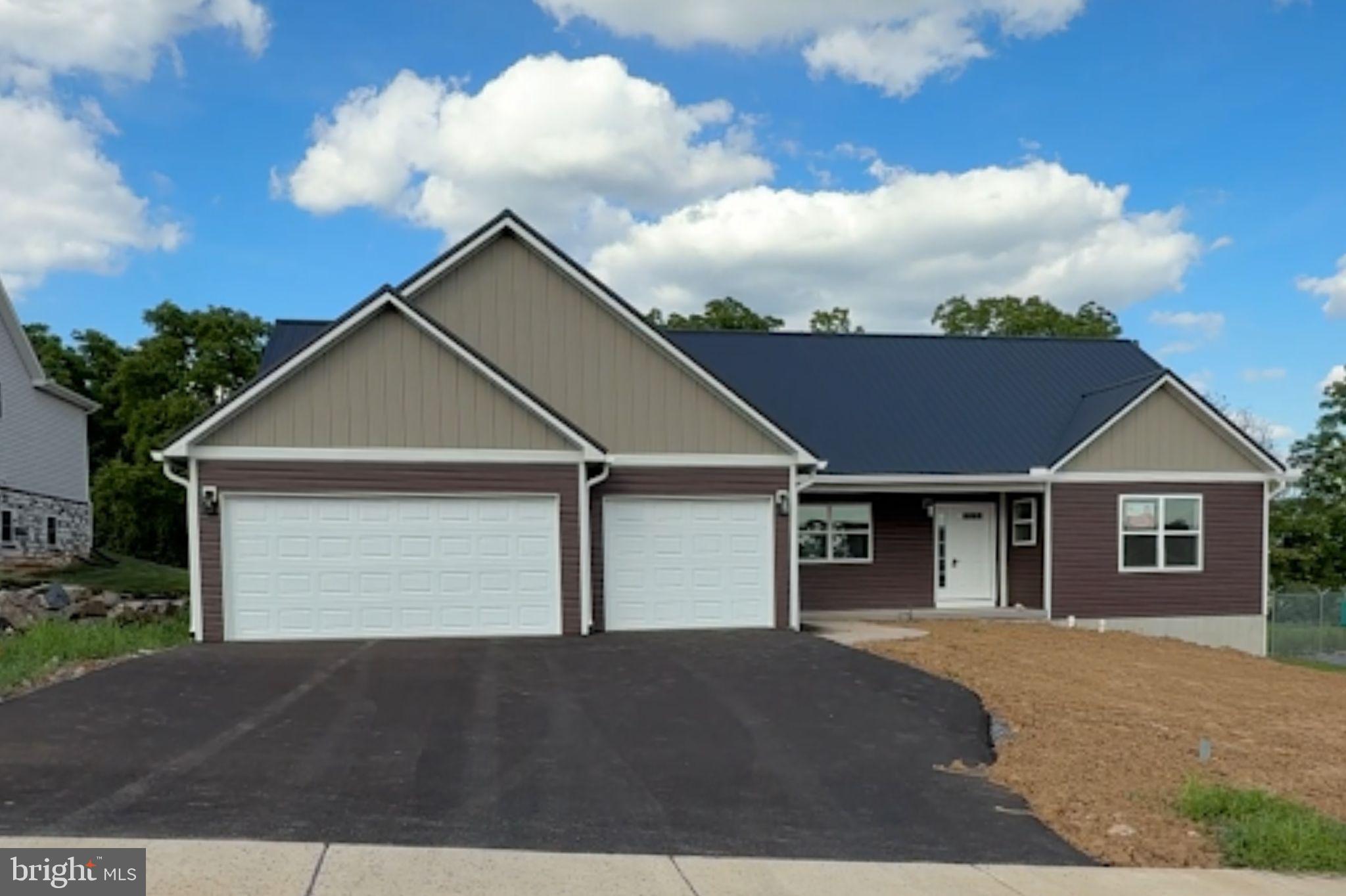 New Home, Under Construction - This ranch in The Horizon is near completion and could be your next home! Enjoy evenings under the covered front porch and then head inside to your cozy open floor plan. The main living space has vaulted ceilings with accent beams, luxury vinyl plank flooring, and a wall of windows with amazing natural light. The kitchen features quartz countertops, farmhouse sink, walk in pantry, custom cabinetry, and a large island for all your baking and cooking. Off the kitchen is a large mudroom and laundry room for great storage and convenience. Around the corner of the living room is a powder room for guests and a nook that we think would make a great open office space. The primary suite is privately located on its own, with multiple windows allowing for natural light, cathedral ceilings with decorative beams, access to the rear deck, a huge walk-in closet, and an attached bathroom that won't disappoint with its tile shower, dual sinks, private water closet and more! The right side of the house features the additional 2 bedrooms and a full bathroom with tub shower. The large back deck is perfect for grilling and spending time with family and friends while you look over the farm fields behind. The lower level has been partially finished with a flex space, ideal for a 2nd family room, guest suite, home gym, or whatever you need and has its own exterior entrance! A 3rd full bathroom and large walk in closet is also in this space for the ultimate convenience. This level has additional unfinished space where an office or additional rooms could also be added. Enjoy the peace of this rural community, while only being a quick commute to State College, Bellefonte, Spring Mills, or Milroy and enjoy everything Penns Valley has to offer.