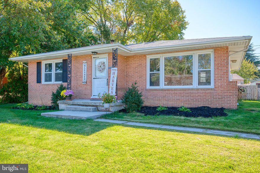 Charming all Brick Rancher with  Neutral decorating touches throughout.  3 Bedrooms and 1 Bath with Hardwood on 1st floor with many updates. Deck, Large fenced back yard, Partially finished basement, perfect for your man cave.  Convenient to I95, APG, and shopping