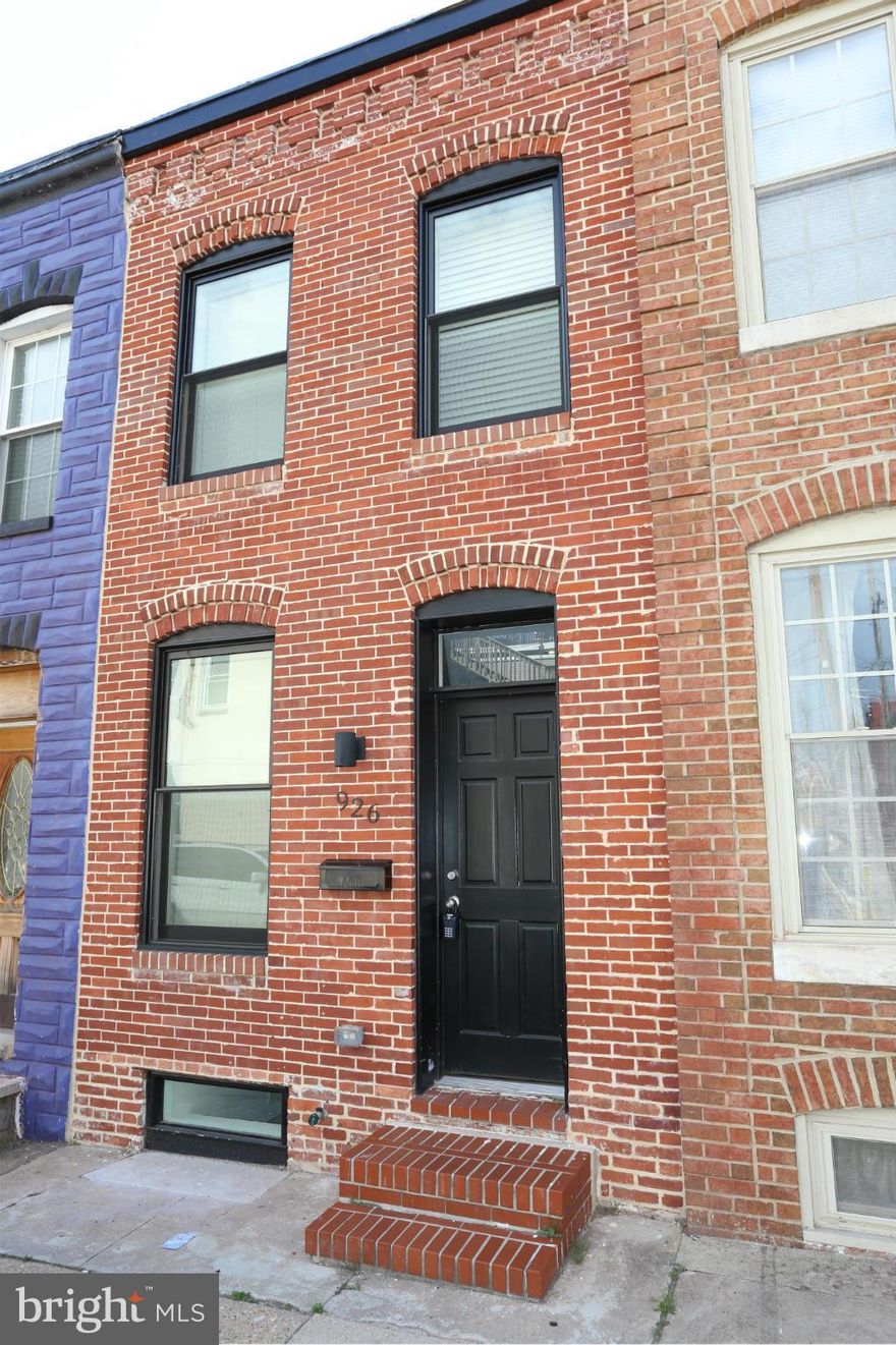 Stunning Canton Row Home renovated within the last two years with Parking and Roof Deck.  It offers gourmet kitchen with breakfast bar, separate dining room, wood floors, 3 full bathrooms, 2 bedrooms upstairs and a finished room in basement perfect for study, exercise,media or multi  purpose room.  Available as early as July 1st.