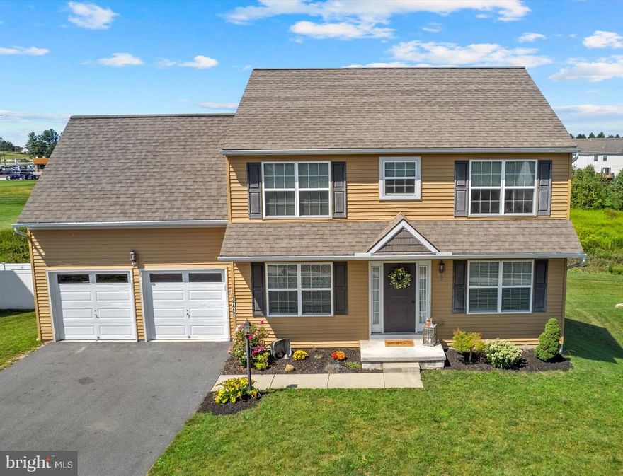 Open Layout 4 bedroom/2.5 bath Colonial in Dover S.D.  on .41 acres.  Built in 2018 by Lancaster Home Builders.    Unfinished walkout basement for additional space. Located on a cul-de-sac.  Decorative columns, Kitchen with SS appliances, Dining area with sliding glass doors leading out to the deck (overlooking open space), office/den, mudroom off 2-car garage entrance.  Relaxing Owner's Suite with large walk-in closet and private bath. 2nd floor laundry room.  Plenty of storage/closet space.  An easy commute to Route 30, and shopping. Move-in ready.