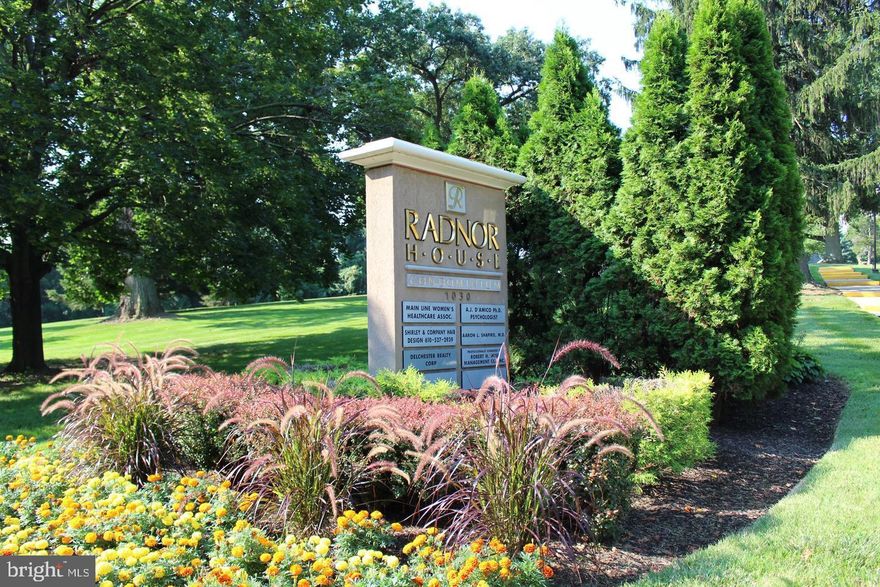 1BR/1BA -7th floor of the Radnor House. Light & bright unit, full kitchen with dining area. Spacious living room. Large bedroom. Hall bath.  Hardwood floors under carpeting.  Large common laundry (coin-op) in lower level. Huge Olympic-size outdoor pool, BBQ area, off-street permit parking, indoor garage avail (extra cost), elevator, desk in lobby,  on-site management/maintenance.  Storage bin for each unit. Close to Villanova, Blue Route, shopping, Town of Bryn Mawr, movie theatre, coffee shop, restaurants & public transportation, including R5.   Basic unit ready for personal touch and upgrade.   Don't miss out.
