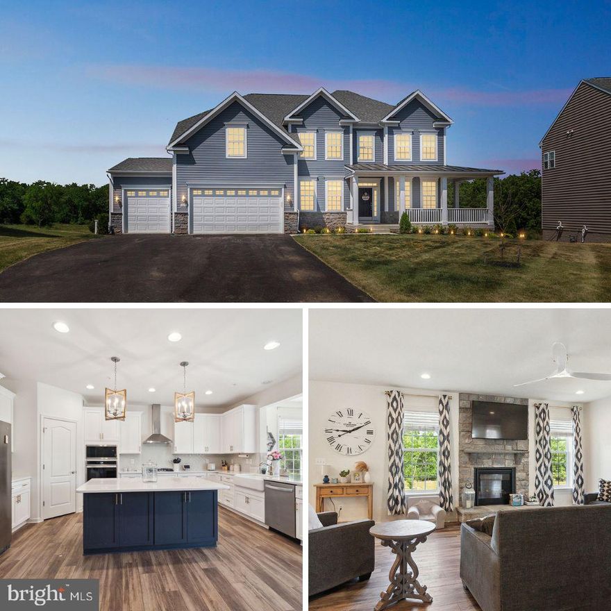 Walk into $54,000+ in proven equity - appraisal in hand and motivated seller who is offering $5000 in closing cost assistance!! This fully customized and luxurious home is less than one year young and has ALL the bells and whistles! Located in the sought-after Westfields planned community! Complete with a floorplan NO ONE ELSE in the community has! Upgrades galore with every option to maximize space that you can get - and some you can't. Why wait for new ones when you can get all the upgrades now? This lovely, well-appointed home features 4 BR, 3.5 BA, with over 6000 sq ft. It sits on a peaceful & private lot that boasts nearly 1/2 acre with a new fully fenced and level backyard. Backs to land that will never be developed with views of mature trees. The moment you walk into the foyer you can see how truly amazing this home has quality personal touches throughout! Your sitting room with tray ceilings is tucked away from the main living area so you can have peace and quiet. Across from it is the formal dining room, also with tray ceilings, a custom chandelier, and chair railing. Walk back to the open concept gourmet kitchen with upgraded white cabinets, hand-laid tile backsplash, farmhouse style sink, upgraded quartz countertops, an island and breakfast bar with plenty of seating, a cooktop with hood, double ovens, and all upgraded SS appliances. The light-filled sunroom is off the kitchen with french doors and overlooks your large fenced-in backyard just waiting for your personal touches. The living room is open to the kitchen and sunroom and has a beautiful floor-to-ceiling stone gas fireplace.  There is also a home office space or an optional 5th bedroom on the main level. At the top of the staircase, you'll find the primary owner's suite with beautiful tray ceilings, a large walk-in closet, and a sitting area; the owner's bath features a large custom tile shower, a third walk-in closet, and oversized dual vanities with upgraded cabinetry and quartz countertops. The large laundry room with cabinetry, second full bath with shower/tub combo, and large 2-sink vanity also with quartz countertops, and 3 sizeable bedrooms complete the second level. If that's not enough, just wait until you go to the basement which is finished and has a walk-out entrance to the backyard. The basement also includes a GIGANTIC multi-purpose/rec room perfect for large gatherings, a wet bar area with hookup, a full bathroom plus a room that could be a 6th unofficial bedroom. This home is quality throughout with a 4 ft whole house bump-out and 3 levels of sunrooms; definitely not ordinary. Westfields is a professionally planned community offering walking/jogging paths, a community pool, a gazebo, tennis & basketball courts, parks & picnic areas, tot-lots, as well as the new elementary school in the neighborhood. Convenient location that is minutes to Valley Mall, the Prime Outlets, other shopping, restaurants, farmers markets, and plenty of hiking trails! Must see to appreciate!