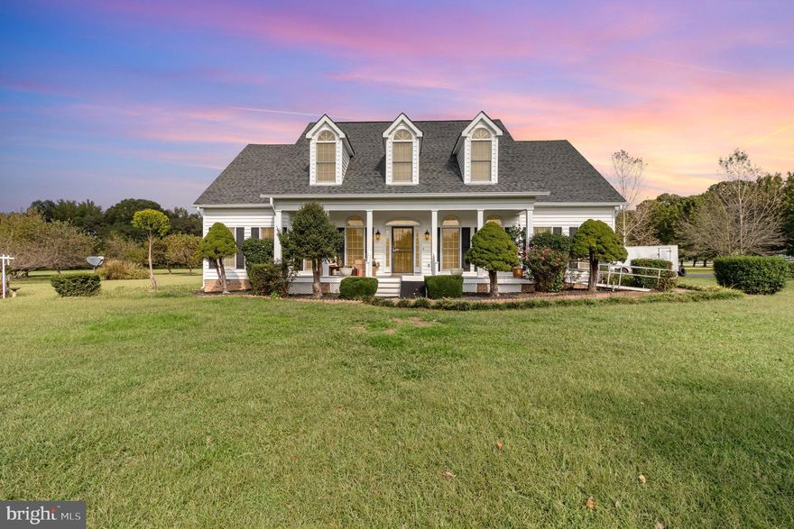 Price Reduced and seller is  offering a 10,000 credit towards painting or closing costs. This Southern Living designed home is the perfect blend of luxury and country living in the sought after community of the Meadows of Dahlgren.  You will be impressed from the moment you drive in the driveway of the level 10.74 acres that could be perfect for your horses or to  just enjoy Mother Nature at her finest .  Greet your guests on the Rocking chair front porch  overlooking your beautiful spread. Once you enter you will notice all of the attention to detail such as 9 ft ceiling, crown molding,  chair railing , and more that you would expect from a custom built home. A formal living room and dining room are perfect for holiday gathering and entertaining. The fireplace is the focal point of the spacious family room with soaring ceilings and leads to a sunroom for added space to relax and overlook this peaceful setting. The heart of the home is the kitchen which is a chefs dream with its granite countertops, gas cooktop, wall oven, island, and  tons of counterspace and pantry storage. The first floor primary bedroom with luxurious ensuite featuring jetted tub, separate shower and duel sinks. A second bedroom and bath and laundry room  complete the first floor. Upper level features 2 oversized  bedrooms with a jack and jill bath. and a 5th  bedroom all with walk in closets.   An additional  huge room could be  used as a game room, media room, playroom, office or make it a 6th bedroom. Store all of your holiday decorations in the walk up floored attic space or extra storage shed. There is water access for boating, kayaking, swimming at the HOA  community dock with picnic area just a short distance away. This home with all of the extras make it the perfect place to call home.