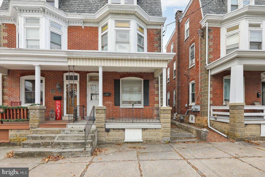 Most of the hard work is done! Check out this 4 bedroom brick twin with front and rear covered porches in the heart of Boyertown. There's some work left to make it your own, however, you will appreciate the newly remodeled kitchen featuring a natural gas 6 burner cooktop and lots of cabinet space. Both, the full bath and the half bath have been redone beautifully. Keep the temperature just right with the newer Natural Gas furnace with central air for the first two floors, while each of the bedrooms on the third floor has their own mini split, all powered by the recently installed 200 amp service. The possible 5th bedroom(located on the second floor) currently has been used as a laundry room/office space. To cap things off, the fenced in yard leads to a two story insulated  one car garage with air conditioner for hobby or storage needs.