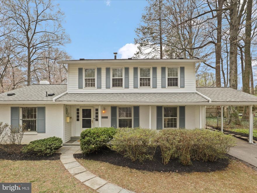 Welcome home to this lovely light filled colonial in Bel Pre Woods!!!  Large formal living and dining rooms with oak hardwood floors.  Good sized kitchen with pantry area leading to cozy family room with brick fireplace and access to private rear yard with slate patio.  Great place for a family BBQ.   This spacious first level also has an office and half bath.  The upper level has four very good sized bedrooms and two ceramic baths.  What a great home that has been freshly painted and the floors on both levels freshly redone.  The lower level has very good space and can easily be finished to provide more living space.   The location is close to everything Rockville has to offer.  Don't miss this wonderful home!!