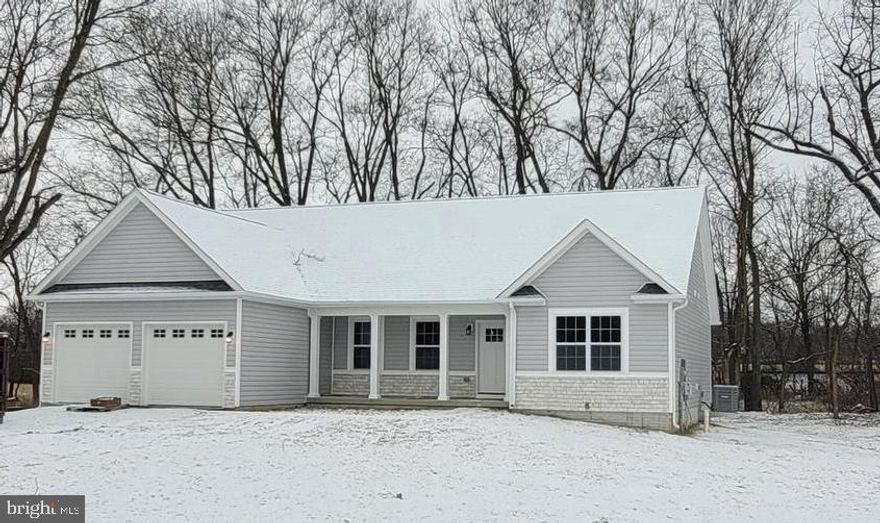 2024 delivery on this New ranch home on 10 +/- acre lot. 1566 square foot Ranch style home boasts the sought after split bedroom design. The kitchen/dining combo is open to the expansive great room and features vaulted ceilings. Granite, ceramic, luxury vinyl plank flooring, carpet and stainless steel appliance package. Primary bath has a separate shower and soaking tub. Home is larger than it looks providing maximum usage of interior space. The front porch is great for evenings relaxing in a country setting that is close to amenities. Buyer pays transfer tax stamps. Measurements are approximate. The pictures will be similar to your new home with most finishes selected by the builder. Including upgraded white cabinets, Bianco Diamante  or Luna Pearl granite & stainless steel kitchen appliances.  Horses and chickens are allowed.