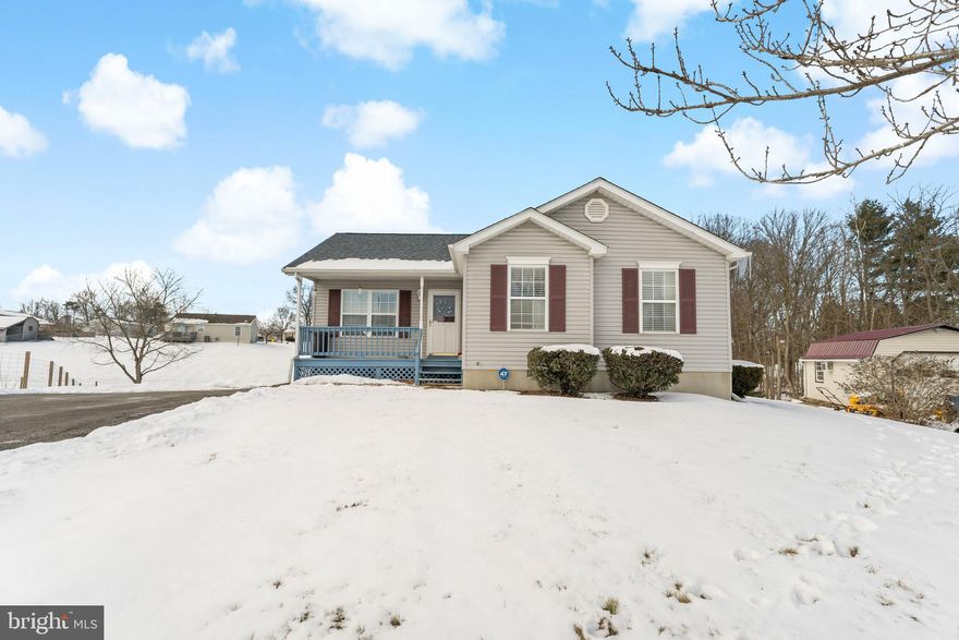 Welcome home to this charming 3-bedroom, 2-full-bath Rancher located in the desirable Nadenbousch Heights subdivision! This cozy home boasts a spacious living room with a fireplace, perfect for relaxing evenings. Off the living room, you’ll find the kitchen and dining area, complete with a door leading to the deck, where you can enjoy peaceful views of your tree-lined backyard. To the right of the living room is the primary bedroom with an en-suite bath, offering comfort and convenience. Down the hall, you’ll discover two additional bedrooms and a second full bath, offering plenty of space. The home also features an unfinished basement, providing ample storage or the opportunity to create a custom space. Convenience is key with washer and dryer hookups in the basement, as well as a main-level laundry room that can double as a third-bedroom option! This home offers a functional layout and excellent location. This Rancher is ready for its next owner to make it their own. Don’t miss out—schedule your showing today!