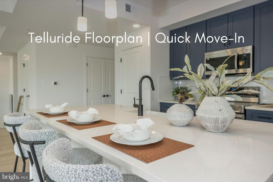 Newly Built & Move-In Ready Luxury Condo! Experience the Telluride floor plan, a one-level, end-unit condo on the 2nd floor of a four-story building, designed for effortless living. This quick-delivery home features the Topanga design package, that brings a vibrant, bold, and nostalgic energy, blending stylish elements with a touch of California cool.  

The open-concept layout seamlessly connects the family room, dining area, and gourmet kitchen, creating an inviting space for entertaining or relaxing. A covered terrace at the heart of the home extends your living space outdoors.  

The three bedrooms include a luxurious primary suite with a spa-like ensuite bath and walk-in closet. A second full bath and a dedicated laundry room add to the home's convenience.  

Ideally located near I-70, I-270, and Rt. 15, this community places shopping, dining, hiking, and all that downtown Frederick has to offer just minutes from your doorstep.  

Move in immediately and take advantage of up to $38,000 in incentives with the preferred lender and title company, which has already bee applied to the pricing.

Don’t miss this incredible opportunity to own a home with unmatched style and energy—schedule your tour today!