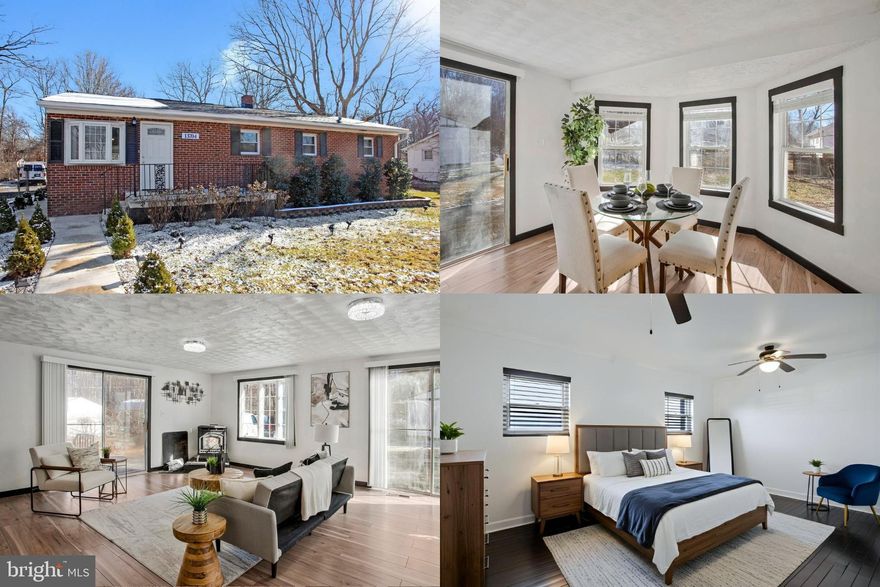 Set on nearly a half-acre private lot with NO HOA, this lovely brick ranch offers a comfortable layout with thoughtful updates and flexible spaces designed for everyday living. Updated lighting and luxury vinyl plank flooring enhance the main living areas, while the open dining and family room features a bump-out breakfast nook and a pellet stove that adds warmth and character. The separate living room includes a bay window and classic wood beam ceiling, providing a bright yet inviting setting.

The galley-style kitchen is equipped with stainless steel appliances and a tiled backsplash, offering both function and efficiency. Three bedrooms with hardwood flooring are all situated on the main level for easy access and convenience. Outdoors, the fully fenced backyard provides space for a variety of uses, and the large detached building offers excellent potential for a studio, office, or workshop. There is also ample room for additional rear parking, suitable for recreational vehicles, trailers, or work vehicles.

The location offers a balance of privacy and accessibility in a rural setting, with convenient access to shopping, entertainment, and major commuter routes serving the Capital Beltways, Washington, DC, Andrews Air Force Base, and Northern Virginia. This home offers the freedom, space, and flexibility to truly make it your own. Photos may be virtually staged