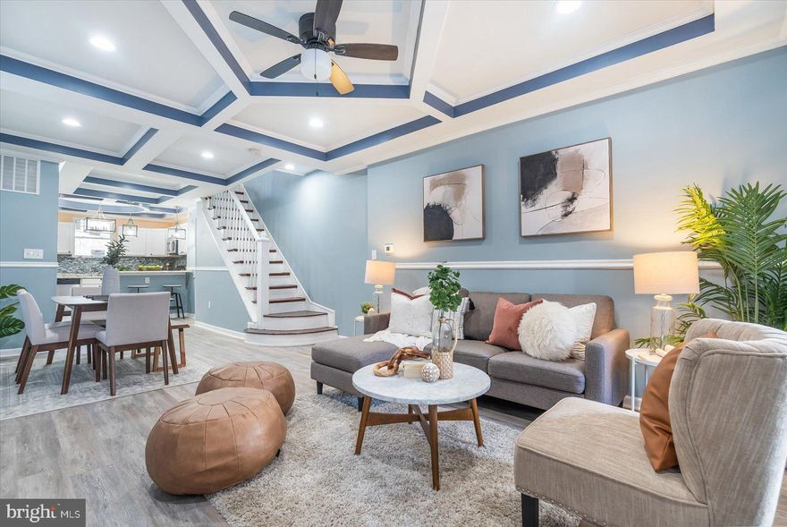 Stunning Townhome with Perfect Renovation in the heart of Montebello! This spacious, townhome features both modern amenities and architectural character. Each accent is meticulously placed to ensure you have the perfect home to call yours. As you enter the home your eye is automatically drawn up toward the gorgeous coffered ceiling in both the living room and kitchen. The flawless design extends into the kitchen in which each item from the cabinets to the appliances are incorporated for the most beauty and functionality of a home.  This phenomenal home continues up the stairs to include tiles that extend to the ceiling in the bathrooms. Move fast because this will not last long and you NOW have the opportunity to call this home yours!