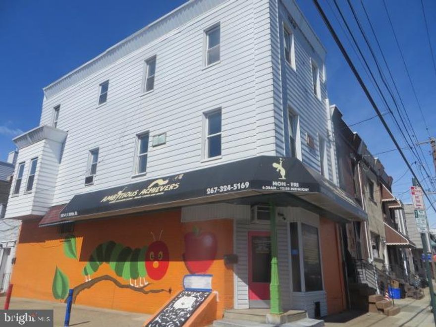 Huge, 3 story, corner property in South Philadelphia right on the corner of 20th and McClellan street. Large open space 1st floor commercial space with powder room and kitchen area formerly used as a Day Care with tons of potential. 2nd and 3rd floors offer two bedroom apartments ready for occupancy. All three units ready for immediate occupancy to produce tremendous rental income or immediate usage. Conveniently located close to the major roads, Center City Philadelphia, The Sports Complex and Philadelphia International Airport.