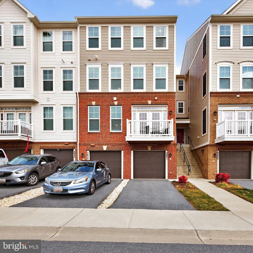 Welcome to 5841 Bella Marie Way, Frederick, MD 21703, A beautifully maintained 3-level interior townhome located in the highly desirable Jefferson Place community. This home features an open and airy floor plan with an eat-in kitchen, dining area, and spacious living room that opens to a private balcony—perfect for relaxing or entertaining. The primary suite offers a walk-in closet and a luxurious en-suite bath with double vanity, soaking tub, and separate shower. Additional highlights include fresh paint, new carpet, an attached front-entry garage with interior access, natural gas heating, and central A/C. Enjoy resort-style community amenities including an outdoor pool, clubhouse, fitness center, playground, and basketball, volleyball, and tennis courts. Ideally situated near shopping, dining, Downtown Frederick, the MARC Train, and major commuter routes including I-270, I-70, Route 15, and Route 340.
