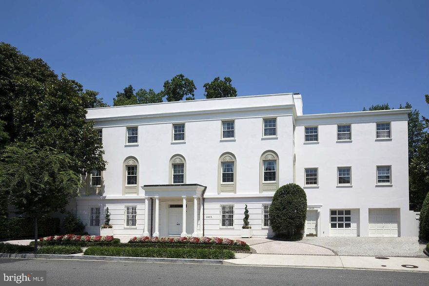 Best value in Kalorama! Exceptional home with commanding presence on nearly 1/4 acre on the best street in Kalorama!  Approx. 8500 square feet 7BR, 7 FB, 2HB with graceful 3-story spiral staircase, swimming pool, driveway with rare curb cut and parking for 5 cars, garage, exquisite grounds. 9-11' ceilings, embassy size entertaining spaces, elevator, guard/playhouse w/FB, pool house with ext. FB.