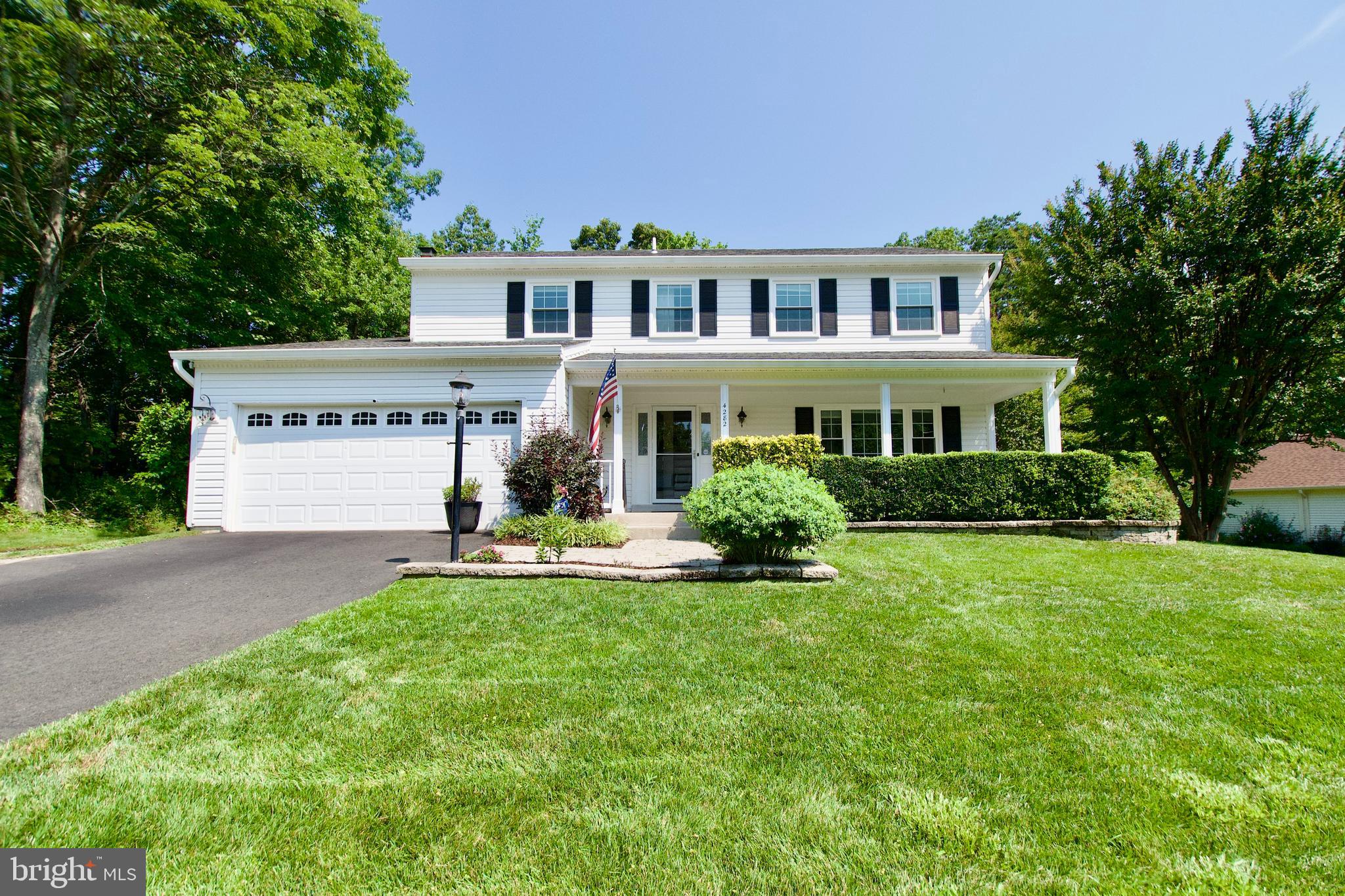 Beautifully maintained 3 finished level colonial with farm front porch, quiet cul-de-sac location, deck off family room and fenced back yard! This home boasts numerous upgrades to include neutral decor, main level hardwood flooring, upper level hardwood flooring and lower level Luxury Plank vinyl. Replace windows installed in 2022, New driveway, water heater 2023, stainless steel chimney insert, inground sprinkler system 2018, Trex decking 2020, 2 storage sheds and a great playset for the children. Note the hardscape in front and rear yards. Great family room with woodburning fireplace off kitchen with breakfast nook area.
Stainless steel appliances and granite countertops are an additional plus. Lower level rec room boasts upgraded flooring and a full bath, plus large storage facility and laundry. Westridge is sought-after community with pools, trails, tennis and pickle ball courts, tot lot, picnic area and wonderful lake .
Great curb appeal, great neighborhood, Westridge Elementary School nearby..this is a must see and a wonderful family investment.