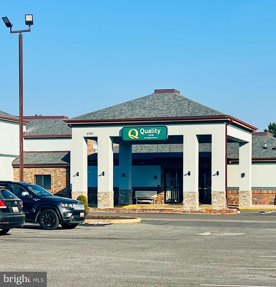 Investment opportunity in Salisbury, MD located in an opportunity zone.  This two-story hotel features 96 rooms.  Capital improvements include major renovations to rooms, roof, all interior hallways and FF&E.  Located on US Route 13 in Salisbury's primary commercial corridor.  8 miles from Salisbury Regional Airport  and close proximity to beaches.  Contact broker for financials and P&L statements.