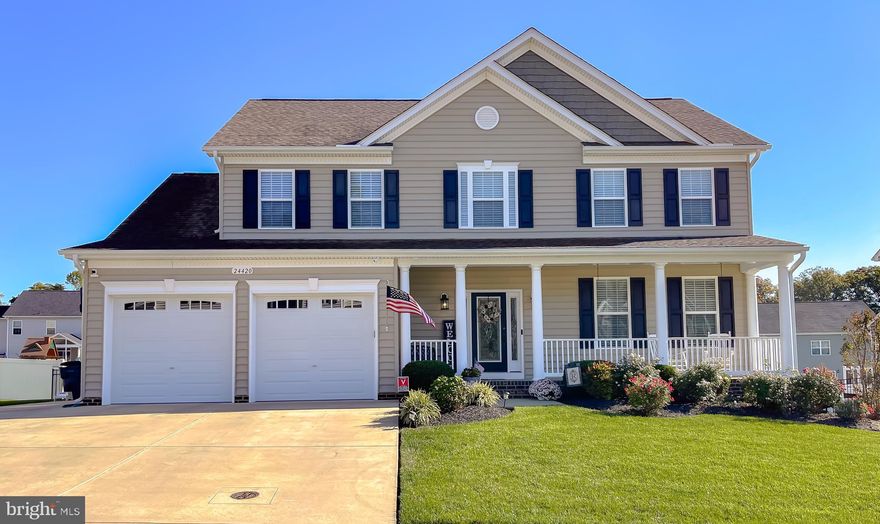 Welcome to 24420 FWD Drive, located in Twin Ponds, one of the most sought-after communities in Hollywood, MD. This neighborhood offers the perfect blend of country living while remaining close to all the conveniences you need. Just a short 10-minute drive to both Leonardtown and California, you'll have shopping and amenities at your fingertips. This expanded Montross model, built by Quality Built Homes, has been impeccably maintained and thoughtfully upgraded. The property features a whole-yard lawn irrigation system, an extra parking pad, engineered hardwood floors, and a spacious flat fenced lot—ideal for adding an in-ground pool. The home is situated on one of the best lots in the neighborhood, offering a great usable yard and a 16x14 deck! Move in just in time for the holidays and start entertaining in the gourmet kitchen, complete with a gas cooktop, double wall ovens, pantry, and ample cabinet and counter space. The kitchen flows seamlessly into a spacious family room, perfect for accommodating large furniture and cool nights by the fireplace. The dining room comfortably fits a table for ten with room for expansion. The front living room is versatile, for ideal use as a home office, music room, or library. Upstairs, you’ll find an expanded hallway with a double linen closet and a separate tiled laundry room. The larger footprint of this home means generous bedrooms with plenty of closet space. The private owner’s suite features a tray ceiling, a large walk-in closet, and an en-suite bathroom with double vanities, a soaking tub, and a tiled shower. Do you need extra space for parties or sleepovers? The finished rec room in the basement is perfect for entertaining, with wide exterior basement steps that allow for natural light and an open feel, plus the basement includes a framed-in bathroom and bedroom, ready for your personal touches. All of the bathrooms have upgraded tile and cabinetry! Located in the Duke Elementary, Leonardtown Middle, and Leonardtown High School district. Don’t miss the chance to tour this incredible home before it’s gone!