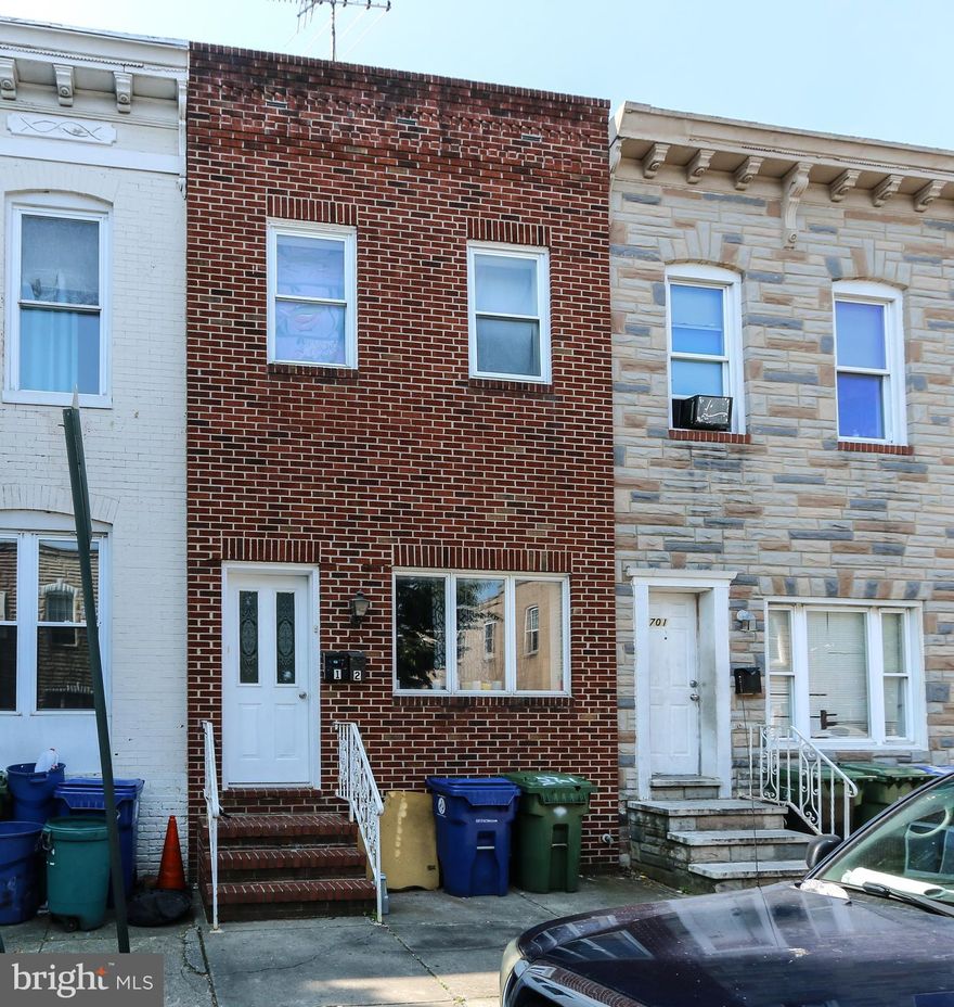 Excellent turnkey investment opportunity! Located in the heart of Highlandtown. The property features 2 rented 1 bedroom and 1 bathroom apartments. One is rented for $1,100.00/m the other is $1,200.00 both rents are up to date.
