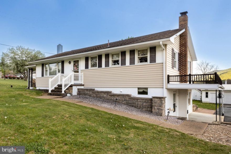 This ranch home offers not only 3 bedrooms, 1 full bath, large kitchen with eat-in area, nice size living room, but also has a shower & sink in the basement that easily can add a toilet to give you a 2nd full bath. Currently, the basement has a family room, an area for a game room and walks out under a covered porch. Off the kitchen is another covered porch with a deck leading you to nice back yard, garden spot, 3 car garage/shop, small barn and another small building with electric/heat for a shop area. Place for pick up if you want to make a farm to table marketplace, a kids play area, etc.