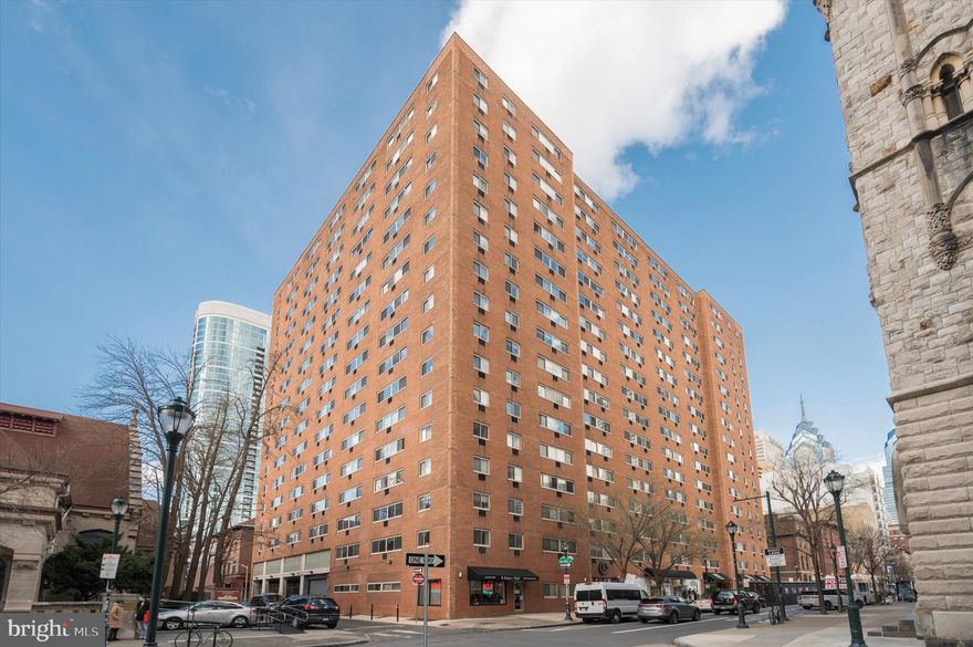 Welcome to River West Condominiums, perfectly situated in the prestigious Rittenhouse Square neighborhood. Perched on the 18th floor, this corner unit offers sweeping, unobstructed views of Center City that you can enjoy from multiple rooms. Step inside to an airy, open-concept layout that seamlessly connects the living area to the modern kitchen. The kitchen features stainless steel appliances, granite countertops, ample white cabinetry, and an expanded breakfast bar. The unit is upgraded with luxury vinyl plank flooring throughout. This home includes two generously sized bedrooms, each with large windows that capture beautiful city views and equipped with built-in closets. The full bathroom offers a tub/shower combo and vanity. The location is unbeatable! Just steps from Rittenhouse Square Park, world-class dining, cafés, and shopping. Commuting is a breeze with close proximity to Suburban Station, multiple bus routes, the Market-Frankford Line, and easy access to major highways. Don’t miss your opportunity to live in one of Philadelphia’s most desirable neighborhoods. Schedule your showing today!