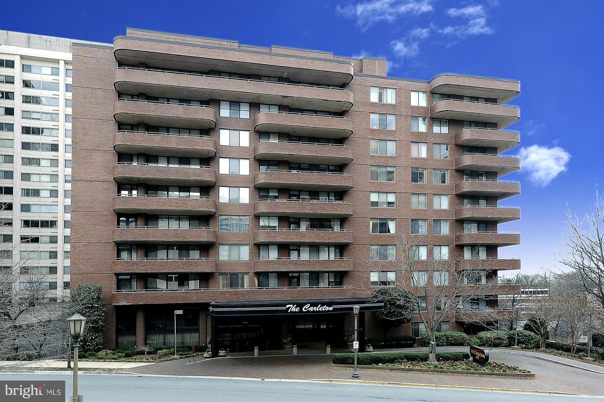 Rarely available one bedroom rental at The Carleton. Eat-in kitchen, lovely balcony overlooking gardens, walk-in closet in bedroom, spacious living room/dining area. In-unit washer/dryer and assigned parking. Nearly 1000 sq ft of interior living space. The Carleton is a full service doorman building with 24 hour front desk, party room, pool and more. Prime location.