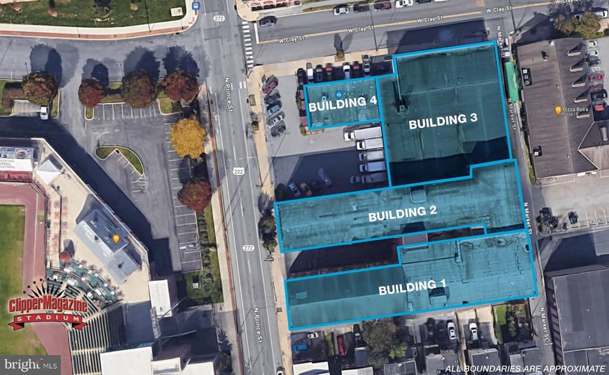 Introducing 717–723 N Prince St, a prime leasing opportunity for businesses seeking visibility, flexibility, and growth in Lancaster, PA. Located directly across from Clipper Magazine Stadium within the Stadium Revitalization, LERTA, and CRIZ districts, this mixed-use property sits at the heart of the city’s energetic redevelopment corridor. Suites range from 2,862 to over 100,000 SF, offering customizable options ideal for office, retail, or warehouse tenants. Enjoy outstanding exposure, strong daily traffic, and easy access to public transportation and major roadways. Tenants can embrace the lively atmosphere surrounding the Stormers’ ballpark and nearby dining, shopping, and cultural attractions in an unbeatable setting where business, convenience, and community converge. All space for lease $4.95/SF NNN, except Building 4 $8.95/SF NNN. See Agent for additional information.