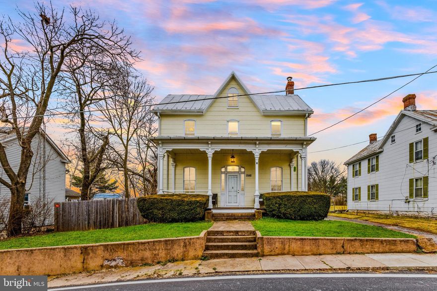 Are you looking for a unique and charming property to call your home? They just don't build them like this anymore. This 1885 built home offers over 2,000 square feet of finished space and a massive backyard w/ detached garage backing up to farmlands. Come fall in love with the large front porch - imagine quiet mornings w/ coffee listening to the countryside. Inside main level offers a very traditional layout with separate rooms separated by a beautiful wood staircase. Upon entering the front door to the left is a room currently set up a bedroom on main level but could also be used as a large office or additional living room. To the right is a living room w/ a fireplace. Walking down the hallway to the dining room w/ additional staircase leading up to second level. Past the dining room is an adorable country kitchen w/ plenty of counter space and updated appliances. The rear of the home serves as a laundry room, mud room, additional storage and 1/2 bathroom. The backyard is huge and fully fenced in w/ the detached garage at the end. There is also tons of driveway space for up to 6 cars! Plenty of room for outdoor projects, activities, or even raising chickens! (check with county on that) Upstairs offers a unique layout w/ 3 bedrooms including a owner's suite w/ 3 season porch connected and a huge bathroom w/ soaking tub and stand up shower. The other 2 rooms have a hallway full bathroom that they share. There are regular staircase that lead up to unfinished attic - bring your imagination. Driving to this property will lower your blood pressure as you drive past farms & mountains in the distances. Get away from the hustle bustle yet not too far as the property is only 15 minutes from Frederick where there is no shortage of shopping, retail, grocery stores, restaurants, and other attractions. Other local attractions include Sugarloaf Mountain (10 mins aways) offering tons of hiking, Rocky Point Creamery (10 mins away) offering the freshest ice cream, Point of Rocks (10 mins away) offering hiking trails w/ Potomac River running through and camping, Thanksgiving Farms (5 mins away) offering house plants, outdoor plants, fresh fruit and veggies, and a mad science brewing inside, and special events w/  live music and food trucks. Local elementary school is less than 5 mins aways too! This property does have a VA loan that may be assumable w/ an interest rate of 2.5% - buyer must have about $100K in liquid cash to qualify.
