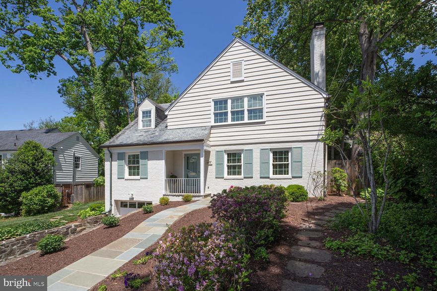 In real estate how overused are the words, “storybook” and “magical”? I think they should be banned. Wait, I think they should be banned starting tomorrow. Offered here is a classic Miller-built storybook colonial on a gently curved, gently downhill sloped one-way no cut-thru magical block. Really.  

This c.1949 home retains the original pull of a less chaotic era. Brick & siding and a slate roof are good examples. Nicely updated over the years, you will find a well-proportioned living room with a wood burning fireplace, a proper dining room, a modern kitchen, a family room with another wood burning fireplace, AND a charming bedroom with ensuite bath. The upper level has three bedrooms and two full baths, including the primary with updated bath ensuite.
The lower level was completely renovated in the last six months and has a nice multi-purpose room, a full bath, a smart home office, laundry, and garage access. The entire home was recently painted inside and out, and a brand-new AC unit was just installed May 1st, to be exact!

The setback and angle of the home particularly benefit from Sumner’s hilly topography compared the straight grids of newer suburban neighborhoods; in the backyard, surprising spacious, there is a sense of privacy as experienced when exiting through the family room to the appealing flagstone patio abutting to an incline with mature landscaping and an expansive grassy area. Park-like.

Aside from just being a beautiful neighborhood, it’s proximity to, well, everything makes it one of the most sought-after subdivisions in the area. It would require another brochure to list the restaurant scene. But worth mentioning: the new Westbard Square (Giant), Kenwood Station (Wholefoods – and i must mention Ledo’s), and Sumner Square (Safeway) And speaking of sought-after how about the Woodacres/Pyle/Whitman school cluster?

When I sold this home to the owners almost two decades ago, after looking at many houses when we came upon this property, we knew all the others were just houses and immediately they knew this was home. Now it’s your turn.