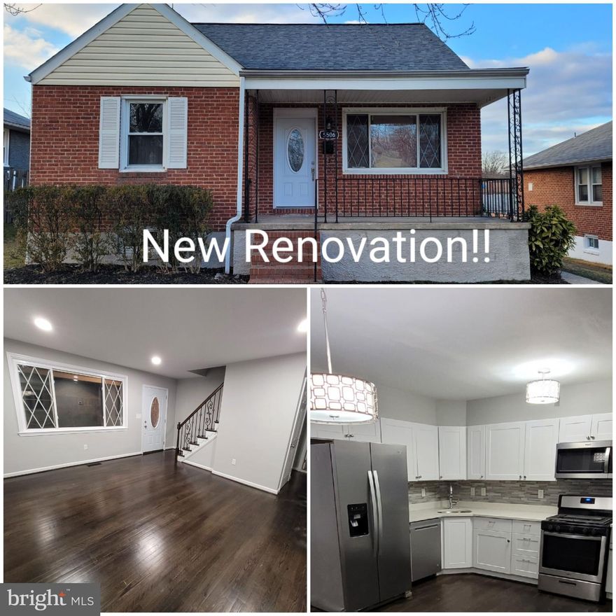 Everything awaits in this  4 bedroom home with a split bedroom on the top level which can be used as 2 bedrooms or one large suite with a den. If you're looking for a 5 bedroom home, this may work out well for you.  Beautifully renovated with all the bells and whistles, this home boasts a HUGE fully finished basement with a granite wet bar, perfect for entertaining.  Stainless Steel appliances, hardwood flooring, recessed lighting, modern chandeliers, and lots of windows for great natural sunlight. Central A/C and forced air heating. You can enter the rear yard from the kitchen, basement, or by walking from the front of the house, also great for entertaining.  The rear yard also has a huge deck. This home has large, bright rooms with full sized bedrooms that have plenty of closet and storage space.  It even has a laundry room.  Check out the photos, the marble bathroom is AMAZING. You will be pleased with this one.