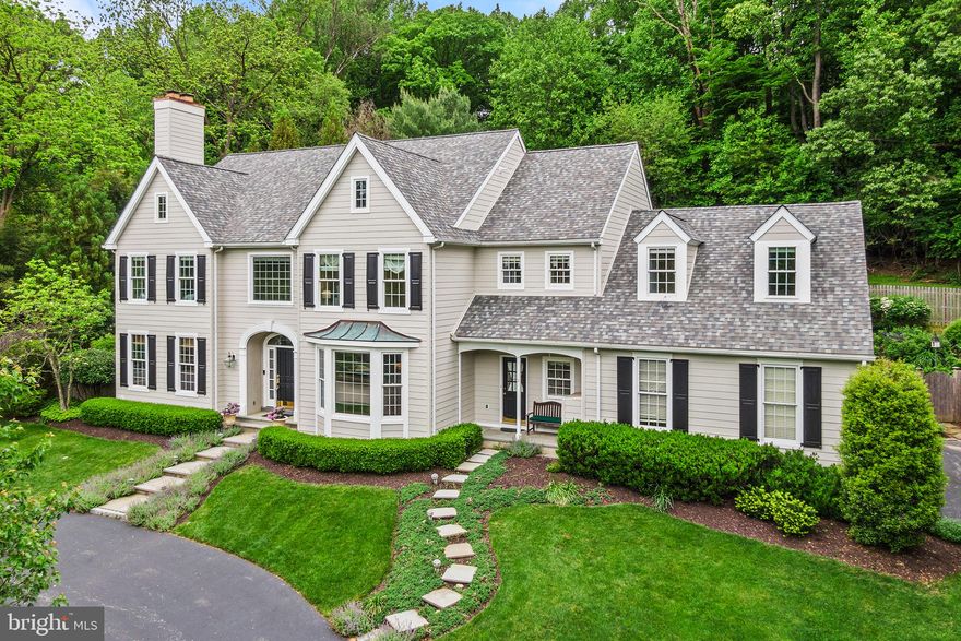 Nemeth Construction's striking Colonial Manor commands attention on its expansive almost 1 acre lot nestled within Wayne's serene cul-de-sac. Freshly adorned with Hardie Board Siding in March 2022, this residence exudes sophistication. Unwind on the flagstone patio, taking in the professionally designed and meticulously landscaped gardens. Inside, discover five bedrooms, four full baths, and three powder rooms, complemented by three fireplaces and a finished lower level, perfect for hosting family gatherings. Recent upgrades, including a new roof in 2020, freshly painted rooms and upgraded HVAC, ensure modern comfort & living. Step into the grand two-story center hall, boasting gleaming hardwood floors and inviting living and dining spaces. The living room beckons with a cozy gas fireplace, while the adjacent study features built-in bookcases and plenty of space for all of your office furniture. Entertain with ease in the formal dining room, adjacent to a charming Butler's pantry and a sunlit kitchen adorned with stainless steel appliances. The spacious family room offers tons of light and is a haven for relaxation. The Mudroom, laundry room and additional powderroom finish up the main level space. Upstairs, the master suite boasts a luxurious sitting room with a gas fireplace, his and hers walk-in closets and a magnificent master bath. Down the hall, three additional bedrooms, including 1 princess suite and 2 other bedrooms with beautiful views, share a third bath. Ascend to the third floor retreat, offering extra space with a bedroom, sitting area, and full bath, perfect for that older teenager or the college student. The finished lower level beckons with a custom wine cellar, expansive family room, and versatile exercise area. Conveniently situated near downtown Wayne and King of Prussia, this home epitomizes luxurious living with enduring value.