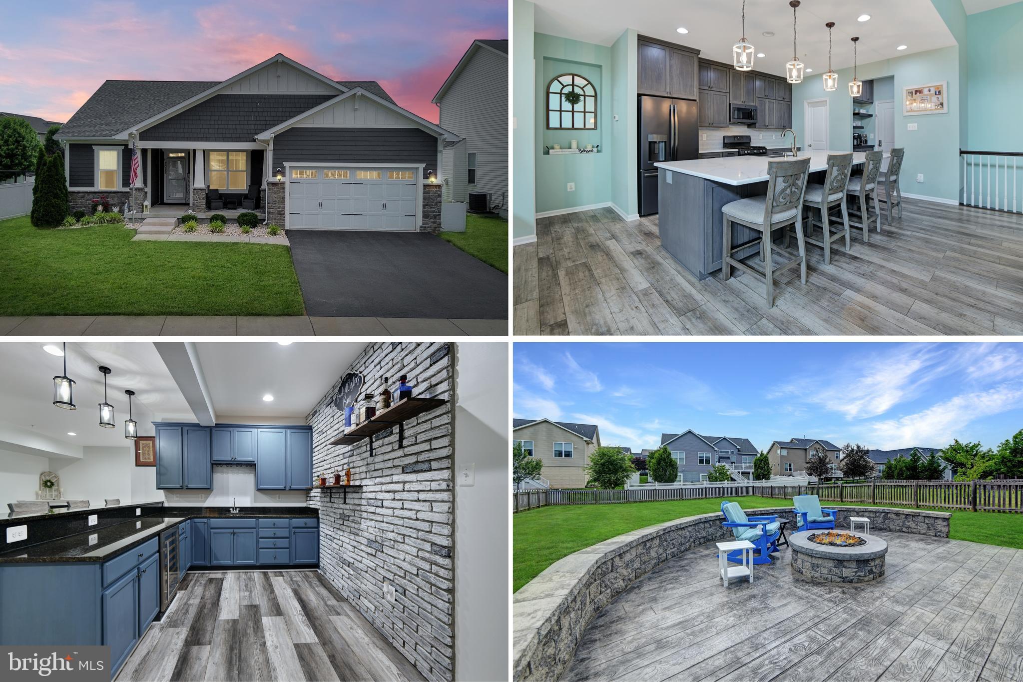 Wow! This stunning home offers a rare opportunity for convenient first-floor living in the highly sought-after Tuscarora Creek community! Designed with a smart open-concept floor plan, the Primary Suite is thoughtfully situated in its own wing for optimal privacy. The gourmet kitchen is a chef’s dream, featuring ample cabinetry, quartz countertops, a custom tile backsplash, a farmhouse sink, an oversized center island complete with breakfast bar, a walk-in pantry, and a built-in coffee station. This culinary haven seamlessly flows into the dining area and family room, creating a spacious, light-filled living space with tall ceilings and a cozy gas fireplace. Retreat to the luxurious primary bedroom suite, boasting an elegant tray ceiling and a spa-like bathroom with dual sinks, a custom tile shower with built-in bench, a linen closet, a separate water closet, and an expansive walk-in closet with custom built-in organizers. Work from home in the dedicated office space, and accommodate family or guests with two additional spacious bedrooms and another full bathroom on the main level. Enjoy your morning coffee on the charming covered front porch or unwind in the evening in your own backyard oasis! The spacious, low-maintenance covered deck with a gas line for a gas grill and the custom stamped concrete patio with a built-in gas fire pit are the perfect place for entertaining. The large, flat, fenced-in yard offers ample space for relaxation or outdoor activities. The bedroom level laundry room and welcome center with a built-in bench, hooks, and cubbies--right off the attached two-car garage add to the convenience of this lovely home. The cabinets in the garage make it a great space for a workshop. The walk-up lower level is an entertainer's paradise, featuring a large recreational area complete with a fireplace and a built-in wet bar complete with a wine fridge. This level also includes a fourth bedroom and full bathroom, providing extra living space for guests, along with two spacious storage areas. Enjoy peace of mind with the roof recently replaced less than two years ago. Enjoy the luxury amenities of Tuscarora Creek, including the clubhouse, pool, walking trails, playgrounds, and a tot lot. This home’s prime location offers endless entertainment options and is just a short distance from various shops and restaurants, grocery stores, and the charming downtown area of Frederick, as well as easy access to major commuter routes. With a roof replaced in June 2023, this home is a must-see. Don't miss the opportunity to make this stunning house your home!