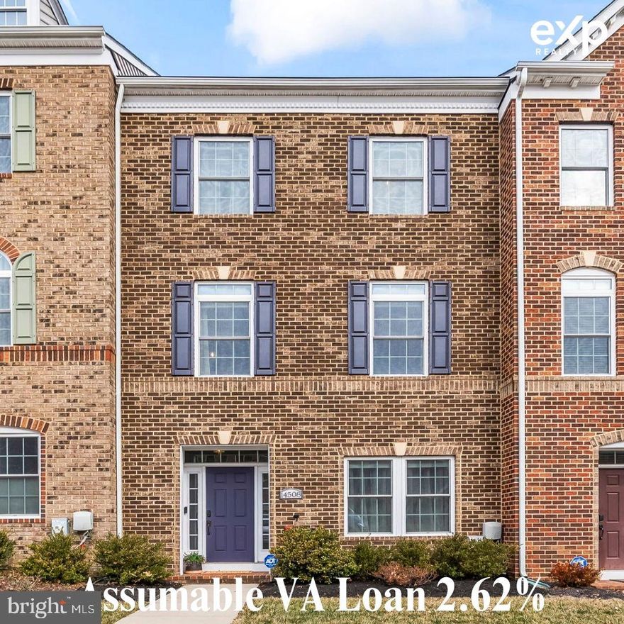 Welcome to 14508 Cannock Chase, a rarely available 3-level luxury townhome in the highly sought-after Bentley Park community. Whats better than a gorgeous home? AN ASSUMABLE VA LOAN AT 2.62% FOR A QUALIFIED VA BUYER! This stunning 3-bedroom, 3.5-bathroom home features an open floor plan with soaring ceilings, gorgeous hardwood floors, and an abundance of natural light throughout every level.
The chef's kitchen is the centerpiece of the main level, complete with quartz countertops, a striking 10-foot center island, custom backsplash, and stainless steel appliances. Step through to the private deck off the back, perfect for morning coffee or evening entertaining. The owner's suite offers a true retreat with two separate walk-in closets and a spa-inspired en-suite bathroom. An upper-level laundry room adds everyday convenience, and the rear-load two-car garage provides easy access, ample parking, and extra storage. Step outside to enjoy everything Bentley Park has to offer: a community pool, clubhouse, walking and biking trails,
a scenic pond with gazebo, and a tot lot playground. Situated next to Gunpowder Golf Course and just steps from Fairland Regional Park, the Iceplex ice skating rink, and the aquatic center.
Commuting is effortless with easy access to the MARC Train, ICC (Route 200), I-95, and I-495. Shopping, dining, and entertainment are all just minutes away. The perfect blend of luxury living and unbeatable convenience.