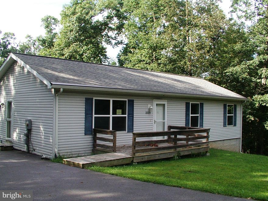 This 4BR/3BA ranch sits on 1.53 unrestriced acres. Large finished basement has BR, full bath, great room & office with an outside entrance.Great for In-law suite. 3 tier attached deck. Paved driveway. Partially wooded lot with lots of wildlife. Large 2 car hanger in back yard perfect for storage or shop. this is a Homepath property.