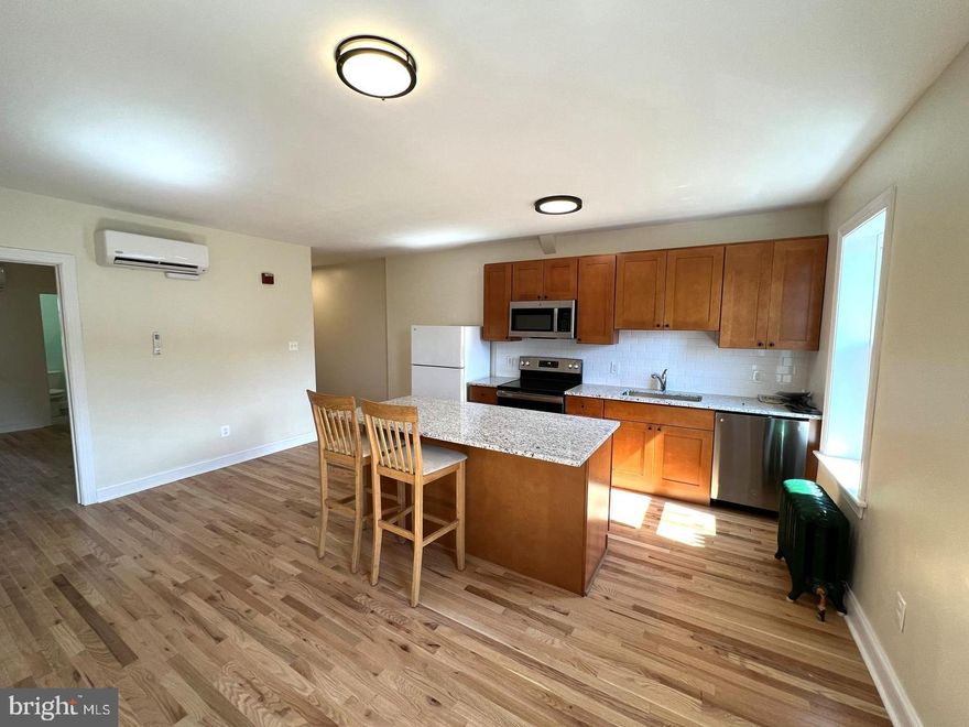 Welcome to 1431 W Girard Ave #3F! This is a fully renovated, move-in ready 1 bedroom 1 bath apartment style home. This spacious and inviting unit offers a living room/dining room flex layout with ample cooking and cabinet space in the modern kitchen, as well as a large bedroom with a sizable closet. Natural light streams in through windows at both the front and back of the home, creating a pleasant and bright atmosphere. You are sure to enjoy the many cool design features -- a long, private foyer, brand new hardwood flooring throughout, granite countertops and a sleek kitchen design. The bathroom offers new tile floor, vanity and spacious shower with glass enclosure. The energy efficient mini split system in each room will provide A/C to keep you cool in the warmer weather months. At great value, note that the rental price includes water and hot water, tenants will just need to set up an electric account. Pets will be considered on a case by case basis. Tenants are allowed use of the common laundry in the basement area. Don't delay, your new rental home is just a few clicks away.