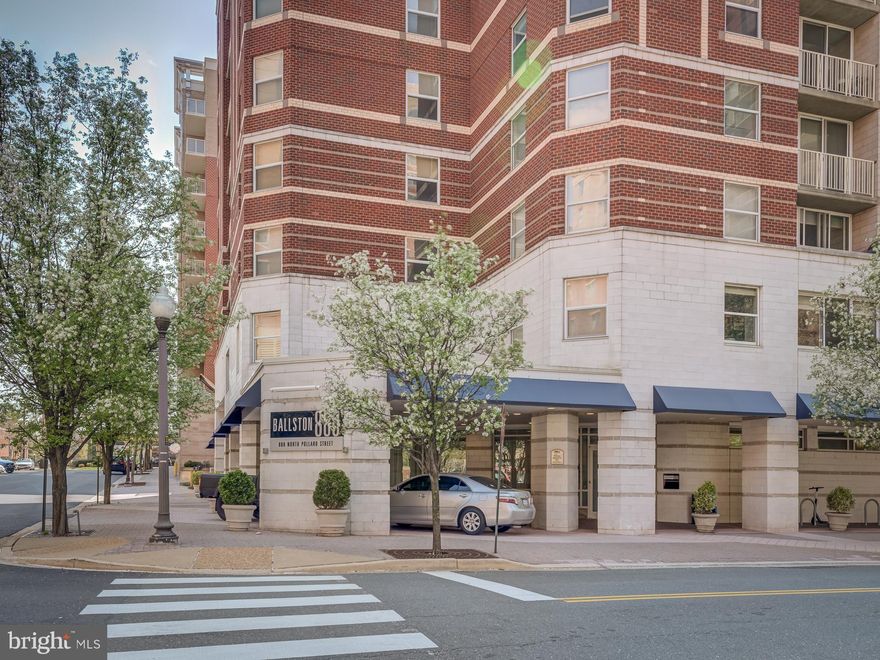 Conveniently located 2 BR / 2 BA condo in the heart of  Ballston with 2 reserved parking spaces!! This light-filled 7th-floor condo has been refreshed with paint throughout, new carpeting in the bedrooms, and a BRAND NEW HVAC system.  The kitchen features stainless steel appliances and granite countertops, the living room and dining area have gleaming hardwood floors.  Great views of Arlington from the large sliding glass door that leads out to the private balcony.  Two large bedrooms with walk-in closets, and two full baths (Owner's is an en-suite bath).   Newer washer & dryer and hot water heater in the condo.  Enjoy the simplicity of this all-in-one condo community;  concierge, fitness center, party room, business center, outdoor pool, and theater with TWO dedicated garage parking spaces that convey with the sale.  Quickly access the Va Square Metro & Ballston Metro stops,  Routes 50 and I-66, and enjoy the local restaurants and shopping.