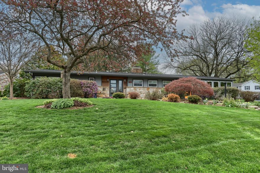 Hershey – Move-in ready Ranch with an open floor plan. This home is located on a .45 acre lot and has been  lovingly remodeled and updated over the years by the current owner.  This warm and welcoming home will be immediately  appreciated by the most discriminating buyer upon  walking through the front door.  You enter a large foyer which showcases the beautiful Maple flooring and flows into the living areas.  The large living room features an accent stone fireplace and gleaming Maple flooring.  The perfect place to enjoy the oversized TV with friends.  The LR flows into the dining area with a new light fixture and a storage area.  The adjacent sun room/family room was previously a porch and is now additional living space.  The sliders on the rear wall were removed and privacy windows were added in the new exterior wall. Flooring, new ceiling and new slider to the rear yard were all added.  It allows natural light to flood the entire rear of the home.   The remodeled kitchen boasts ceramic flooring, new cabinets, granite countertops, under cabinet lighting and a breakfast bar.  The front of the home had an aged screened porch and was also remodeled.  It now features windows, flooring and is a perfect place for a cup of coffee or glass of wine.  The mature landscaping provides privacy so it is a quiet retreat from the world.  The primary bedroom is appointed with maple flooring. The primary bath was added featuring ceramic floors, ceramic accent wall and shower. The additional two bedrooms share another updated bath.  The finished lower level adds endless possibilities to the living space.  It is perfect for a game area, an office area or hobby room.  There is currently an area used as a 4th bedroom.  There is also a half bath, laundry facilities and an abundance of storage. The outdoor living space will be appreciated by any gardener.  The large patio overlooks the back yard.  Many trees and perennials have been planted over the years.  There is also a 2 car garage.  This home is located on a quiet street in a desirable neighborhood and steps away from the Hershey walking/bike path.  This is a rare opportunity to move right into your dream home.