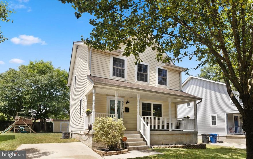 Welcome to 5824 Clearspring Road! This charming home, tucked away from the hustle and bustle of city life, is just minutes to all of the conveniences that you'll need!  There is a truly inviting front porch - ideal for sipping your morning beverage or relaxing at the end of a long day.  Once inside, you'll notice that the living room is clearly the gathering spot for friends and family alike and you'll enjoy the lovely natural light that just floods this room! The dining space opens onto the kitchen where you'll love the expansive granite counters, 30" cabinets, custom backsplash, stainless appliances, plus a two-bowl oversized sink.  Enjoy outdoor grilling on your deck, conveniently located off the dining room/kitchen, where you'll have access to the delightful, level rear yard. There is a convenient powder room with a pedestal sink located on this main level, as well.  On the upper floor, you'll find the primary bedroom with a private bath, in addition to the 2nd and 3rd bedrooms, plus a hall bath for family and guests. All bedrooms have ceiling fans and spacious closets!   The finished lower level rec/family room is amazingly spacious (18x13) and will be delightful for movie nights or can easily be used as a workout area,  playroom or multi-purpose with work-at-home space and whatever else is needed. The unfinished storage room is 12x10 and has a 3-pc rough-in for a future bath, should this fit your plans for additional living space.  Don't miss the additional unfinished storage space below the stairs! The laundry room and utilities are also located on this level, and you'll find walk-up access to the rear yard from this level.   The SPECTACULAR rear yard is simply perfect for gathering with friends and family, hosting backyard BBQs and picnics, as well as all of the fun yard games imaginable!  There is a large shed for storing all of your toys and yard goodies! Off-street parking for 2 vehicles.   Built in 2001, this simply charming home is located just around the corner from Belvedere Square with wonderful retail shops, restaurants and community events, plus the historic Art Deco Senator Theatre which is 2-3 blocks away! There's so much nearby to keep you, your family and friends busy "adventuring" the neighborhood!