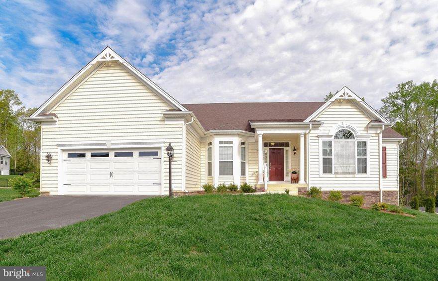Beautiful Rambler home located in Myrtle Point subdivision.   This home is basically brand new.   As you enter the foyer, the hardwood floors carry you through the entire main level.  The open concept floor plan allows for site lines into every space.  The gourmet kitchen with its granite countertops, stainless appliances, and large island will bring out your inner chef and party host.  The formal dining, great room and breakfast nook have recessed lights and crown moldings.  The primary bedroom has a high ceilings and a walk in closet.  The primary bath has dual vanities, tile floors and a zero entry tiled shower with grab bars for safety.   The second and third bedrooms share a full bath with access to the bathroom from each bedroom and large closets.  The main level laundry are a dream and include a laundry tub/sink.  The garage includes a door opener and has access through the laundry/mud room.  The unfinished basement leaves space to the imagination.  Come and design your dream rec room.  Plenty of space for a bedroom and bathroom.  The basement has a rough in for a bathroom and egress window already installed.  Close to schools, shopping and easy access to Route 4 and Route 235 for commuters headed to Calvert, Pax Naval Air Station or northern areas.  Schedule your online appointment today.