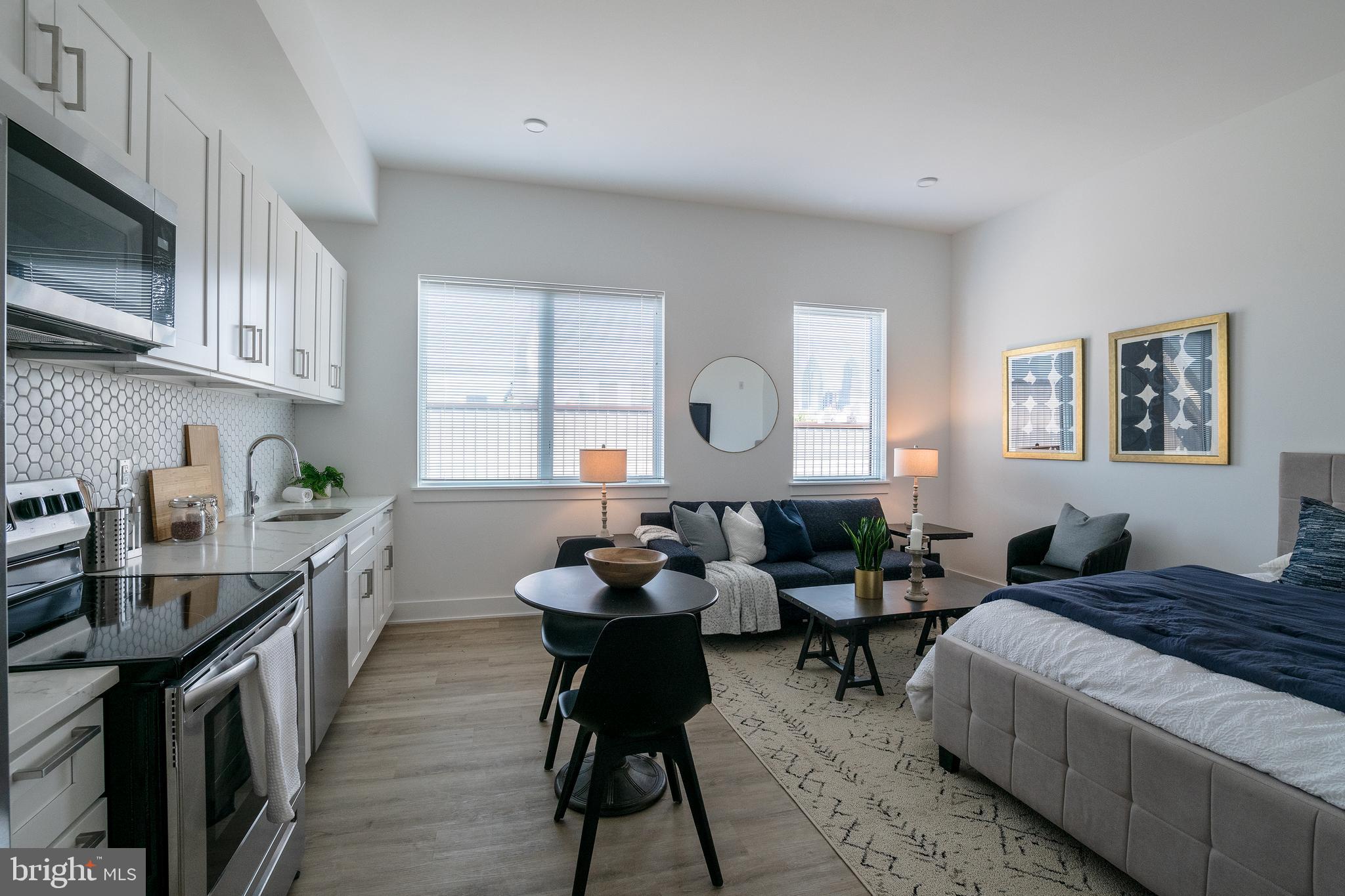 *Available NOW!*
Live in a beautiful 38-unit new apartment building at 2235 Washington Avenue! Situated in the charming Graduate Hospital neighborhood, this building is near many local conveniences, restaurants, and attractions that are sure to make for an enjoyable living experience. The walkability is unparalleled as you can reach the Schuylkill River Park, larger stores like Target and Sprouts Farmers Market, plus smaller businesses like The Sidecar Bar & Grille and Loco Pez, all by foot! Public transit is also accessible via Washington Avenue and Broad Street, and you are close to I-76 for traveling in and out of the city.
This sunny 1 bedroom, 1 bathroom apartment comes with modern finishes, including hardwood floors, central AC, in-unit laundry, as well as recessed lighting. Natural light is also abundant with multiple windows. The kitchen is beautifully designed with white cabinetry, quartz countertops, stainless steel appliances and honeycomb backsplash tiling. The contemporary full bathroom features a shower/tub and sleek vanity with a unique lighted mirror. Finally, enjoy building amenities that include a shared roof deck with stunning city views as well as a convenient bike storage room.
Lease Terms: Generally, 1st month, and 1 month security deposit due at, or prior to, lease signing. Other terms may be required by the Landlord, such as last month’s rent upfront. $65 application fee per applicant. Electricity, gas (if applicable), cable/internet, and a $10/mo. technology fee. Water is a flat monthly fee of $60. A $25 service fee, plus the cost of the air filter, will be charged quarterly for routine air filter replacement. Landlord Requirements: Applicants to make 3x the monthly rent in verifiable gross income, credit history to be considered, no evictions within the past 5 years, and must have a verifiable rental history with on-time rental payments. Exceptions to this criteria may exist under the law and will be considered. Cosigners will be considered.
*Price reflects the net effective rent for a 1-month credit is applied at $1,300/mo.
*1 dog OK (max 45 lbs), NO cats. $50/mo pet rent required.
*Pictures of a similar unit. Finishes may vary.